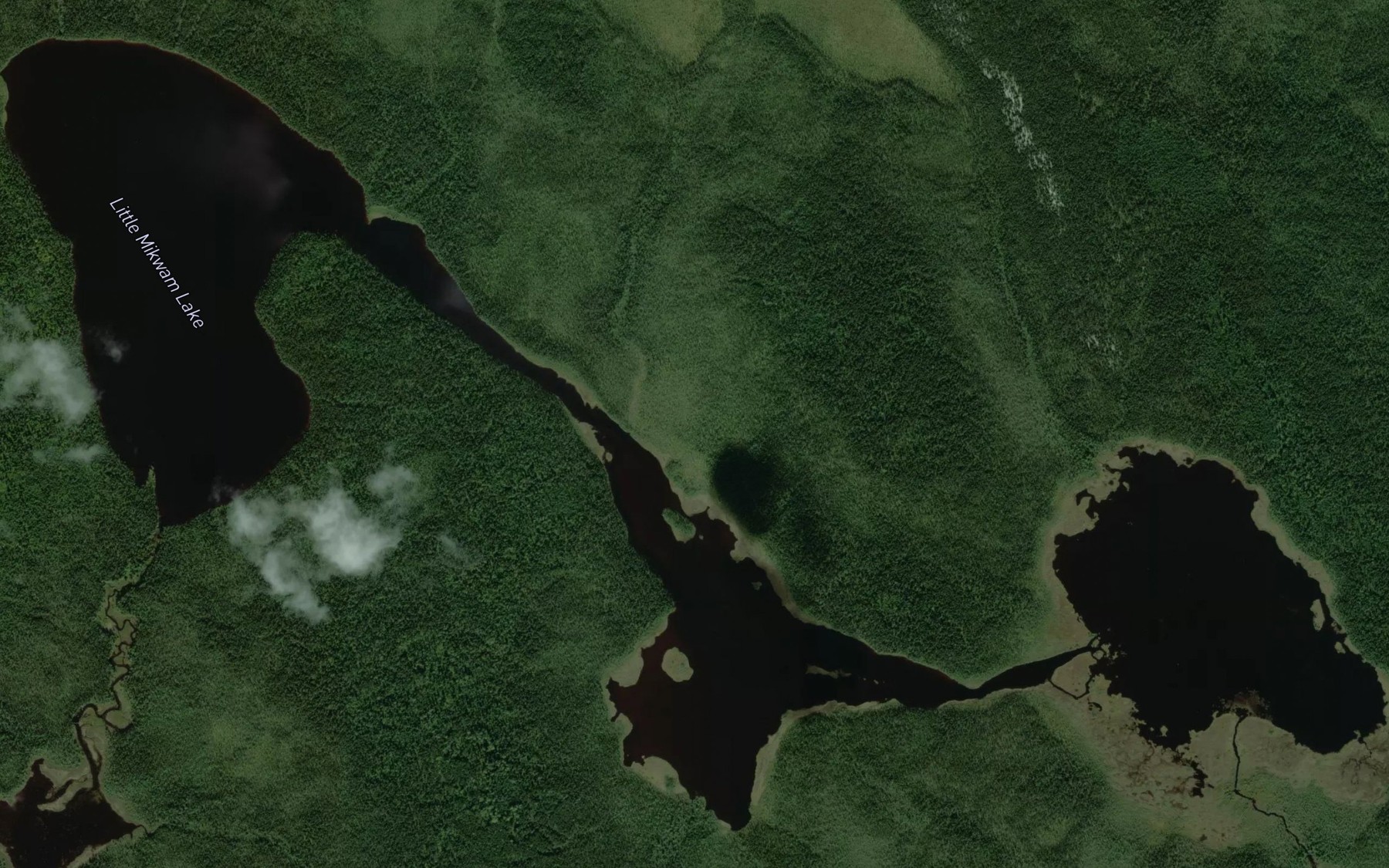 Satellite map of the Little Mikwam Lake