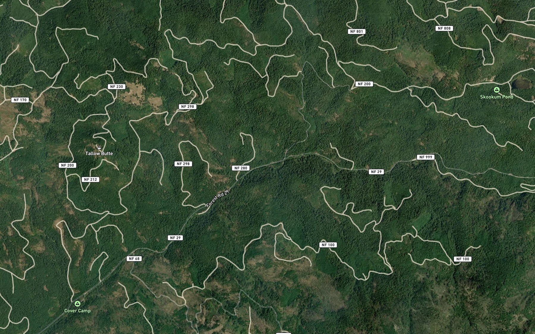 Satellite map of the Twomile Creek
