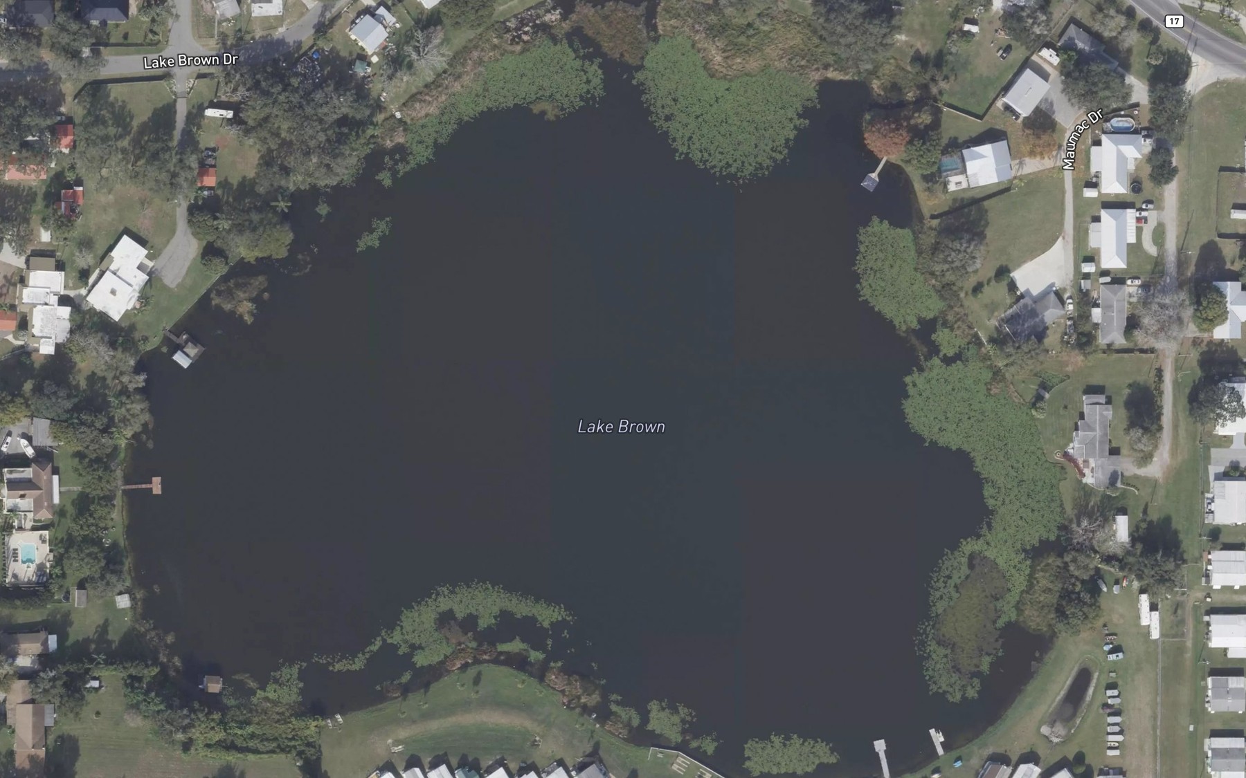 Satellite map of the Lake Brown