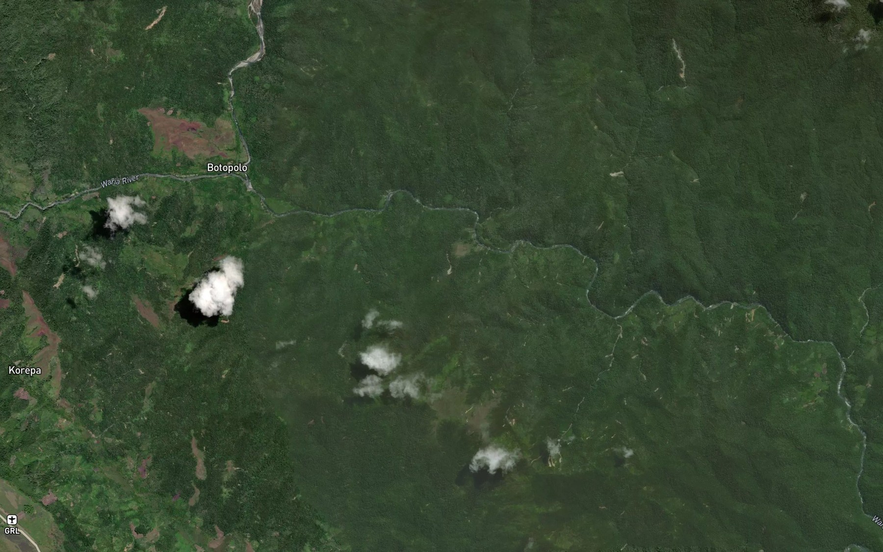 Satellite map of the Oripa River