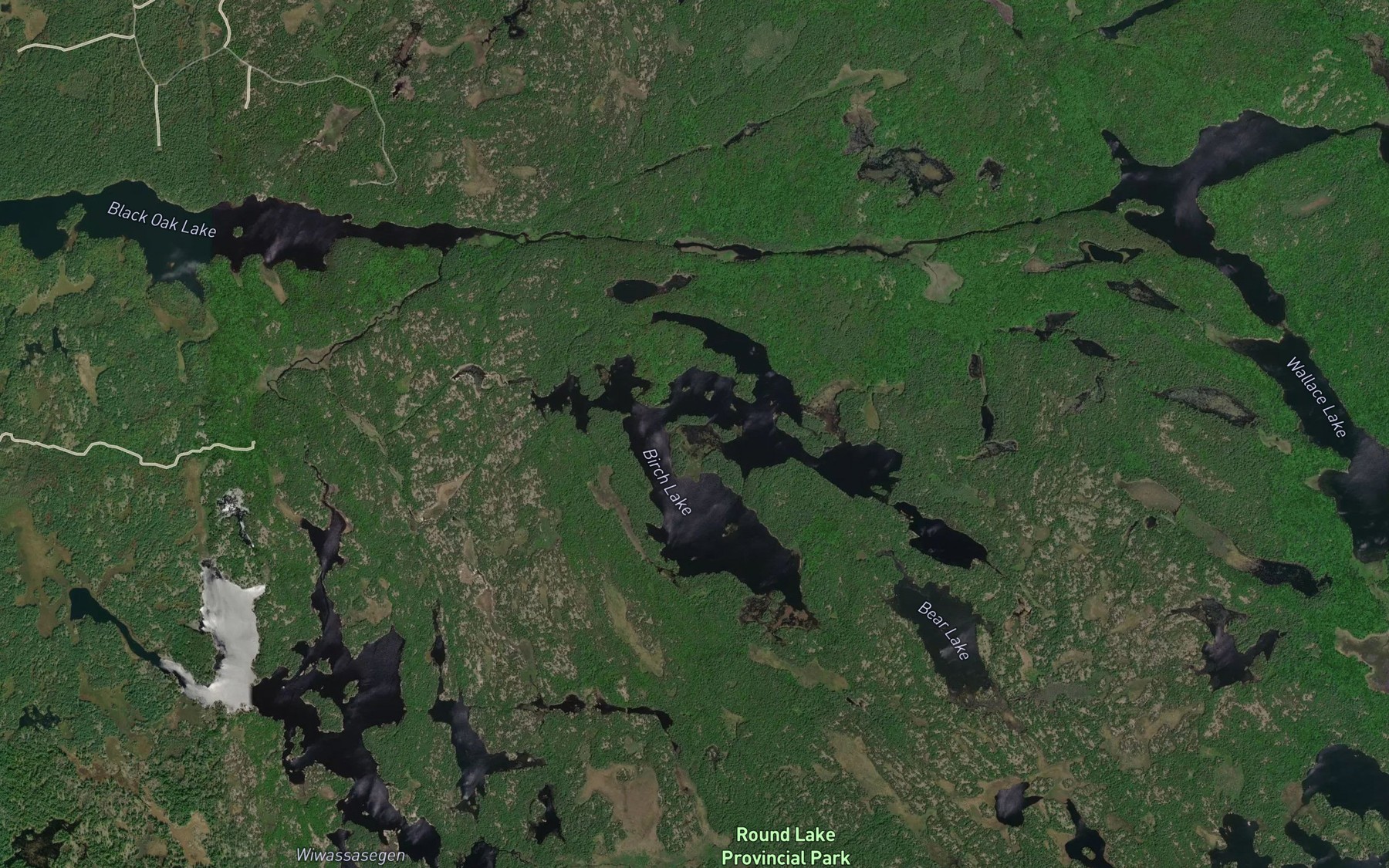 Satellite map of the Birch Lake