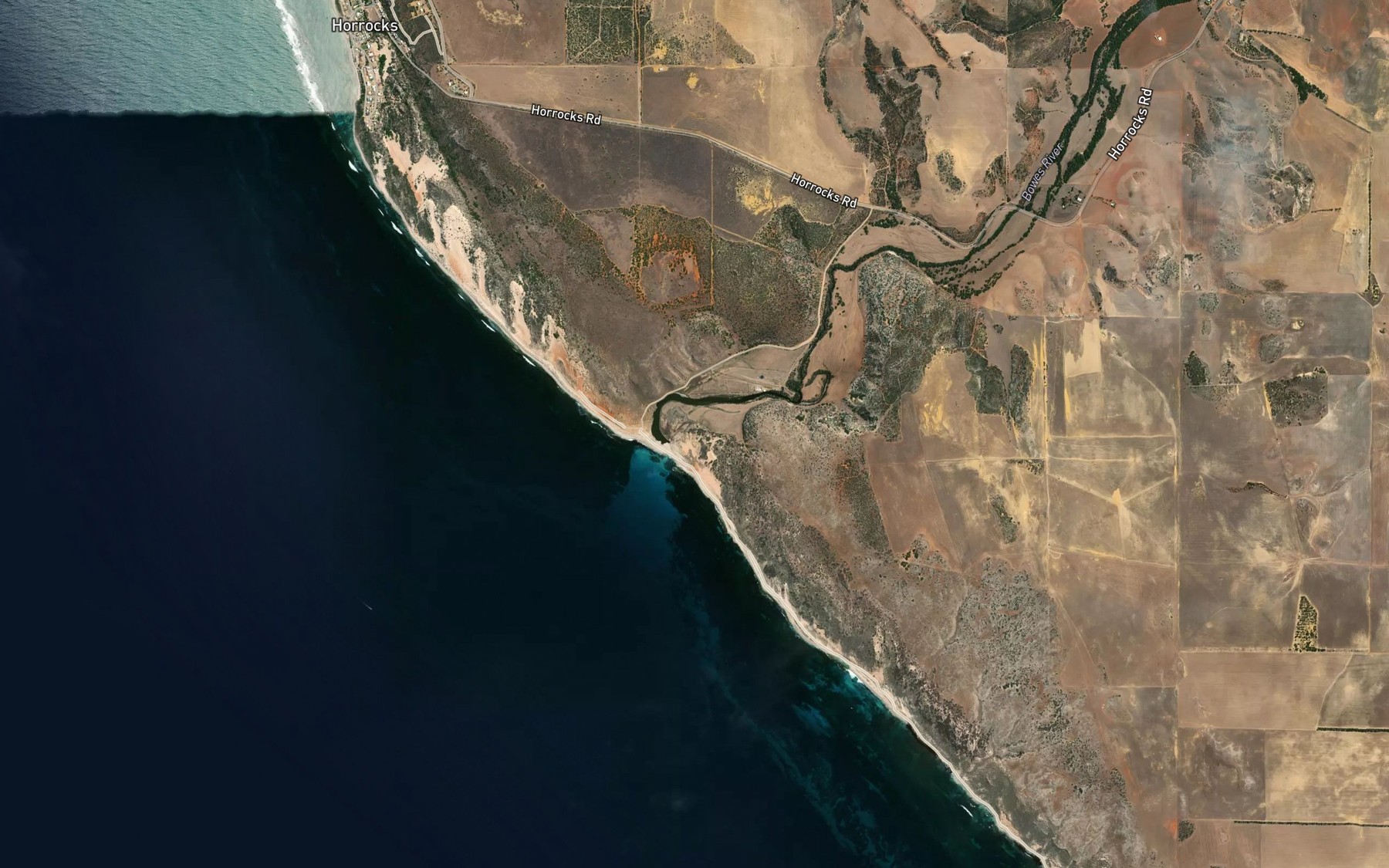 Satellite map of the Bowes River