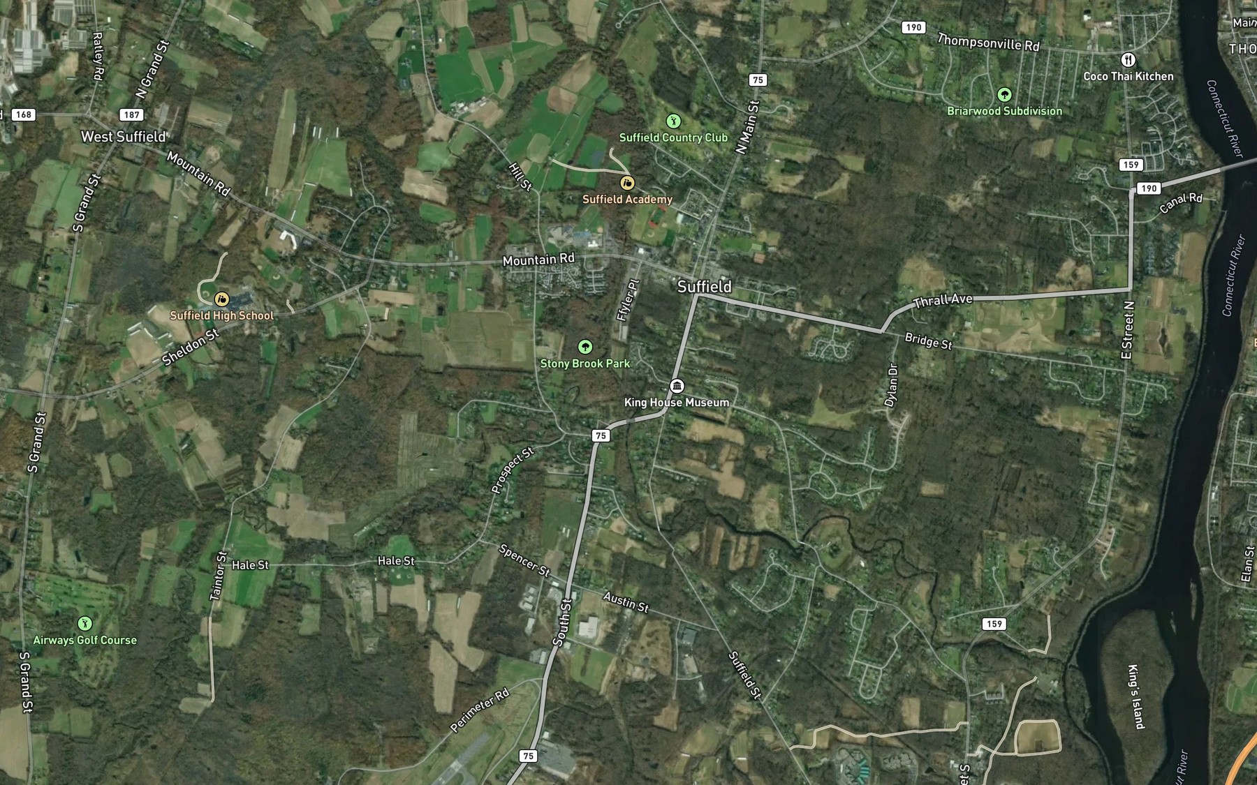 Satellite map of the Muddy Brook