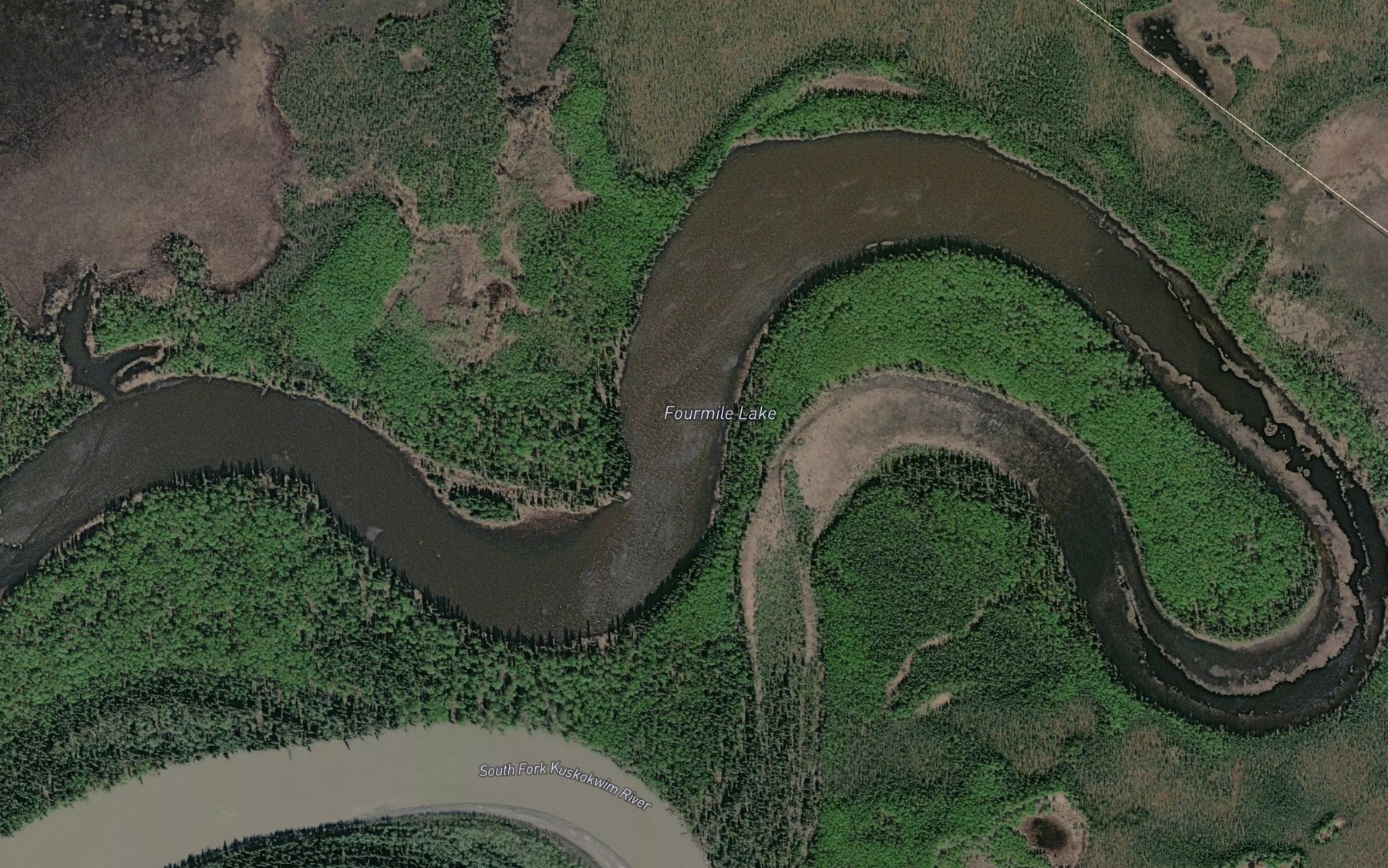Satellite map of the Fourmile Lake
