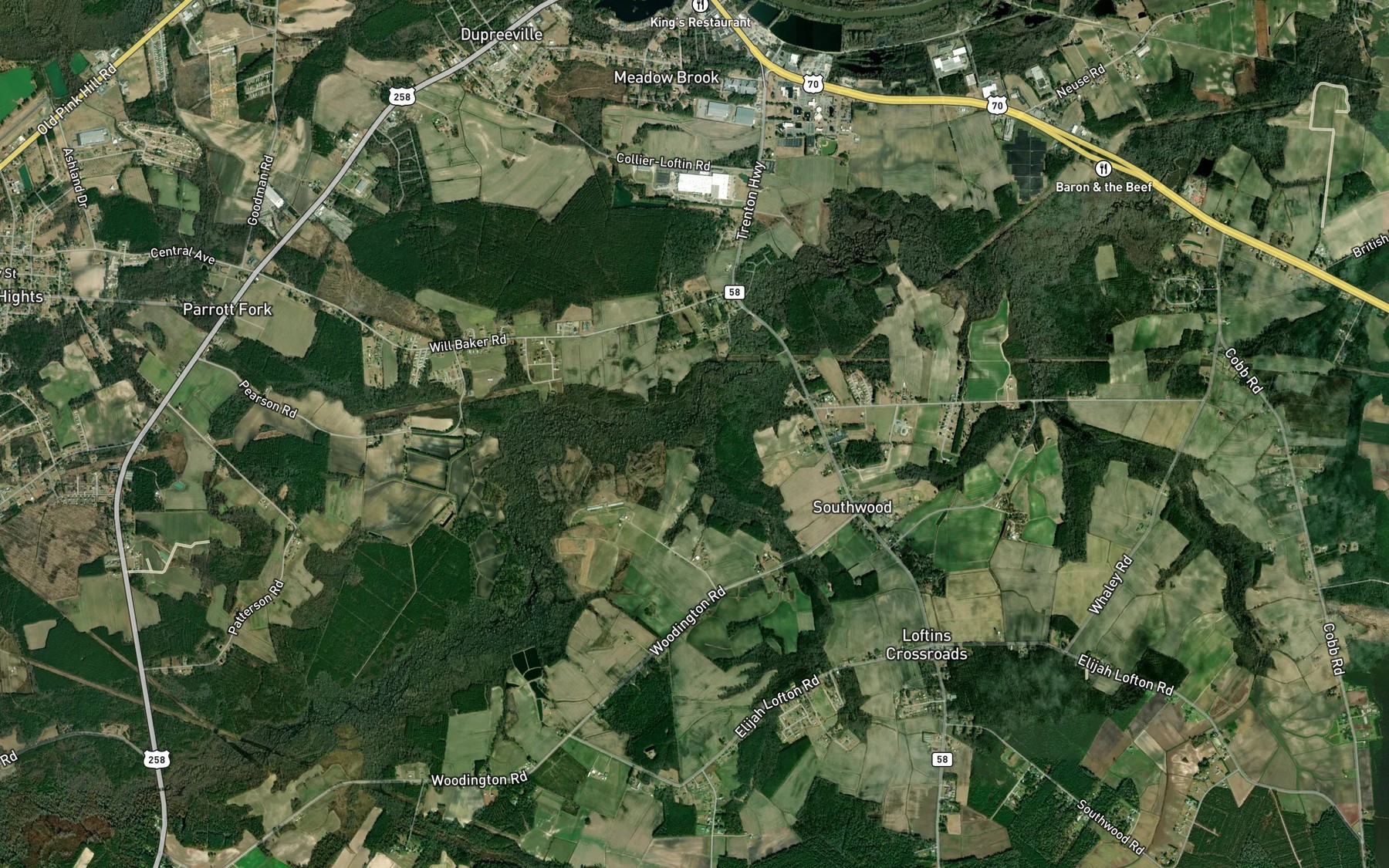Satellite map of the Mott Swamp