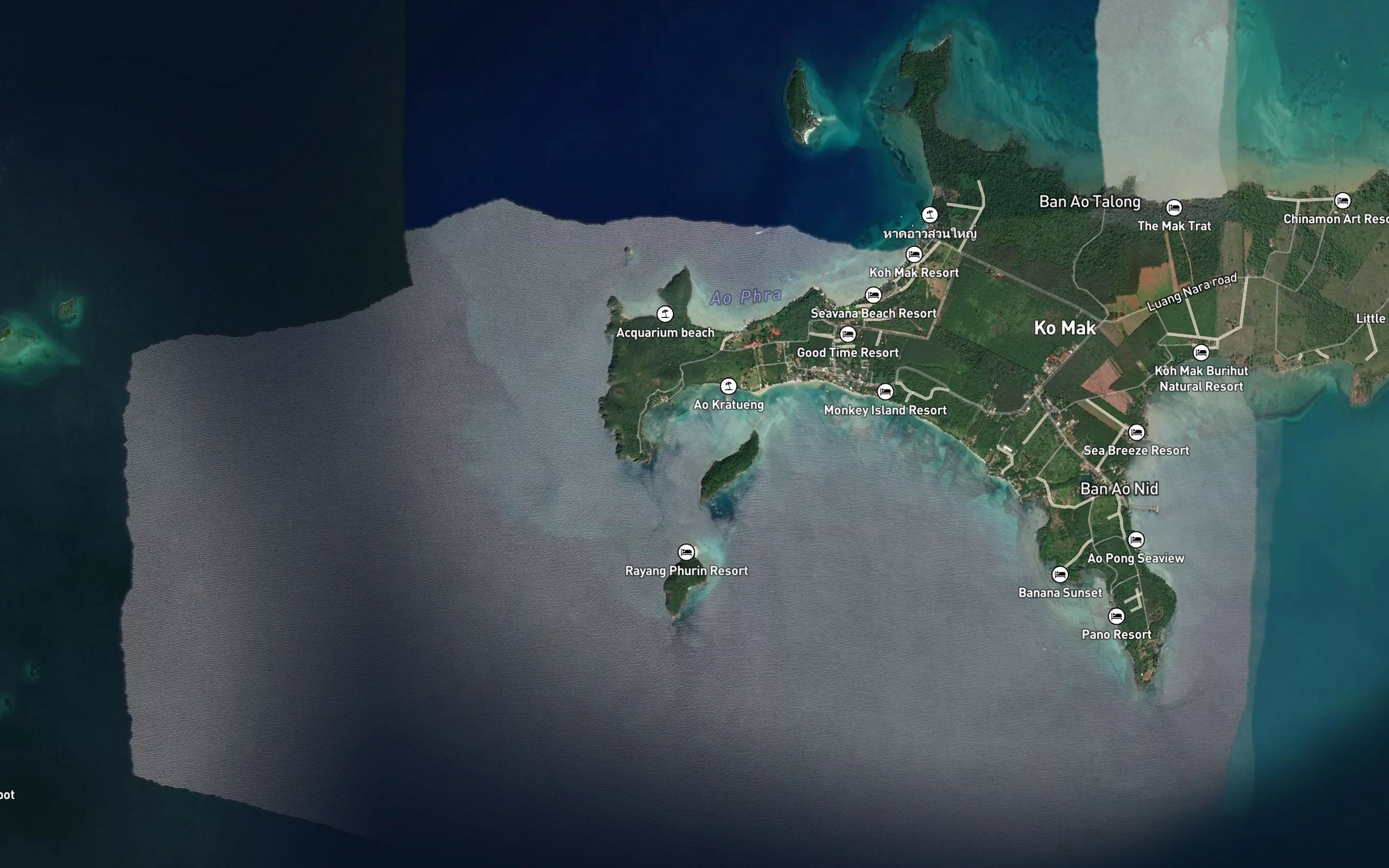 Satellite map of the Ao Phra