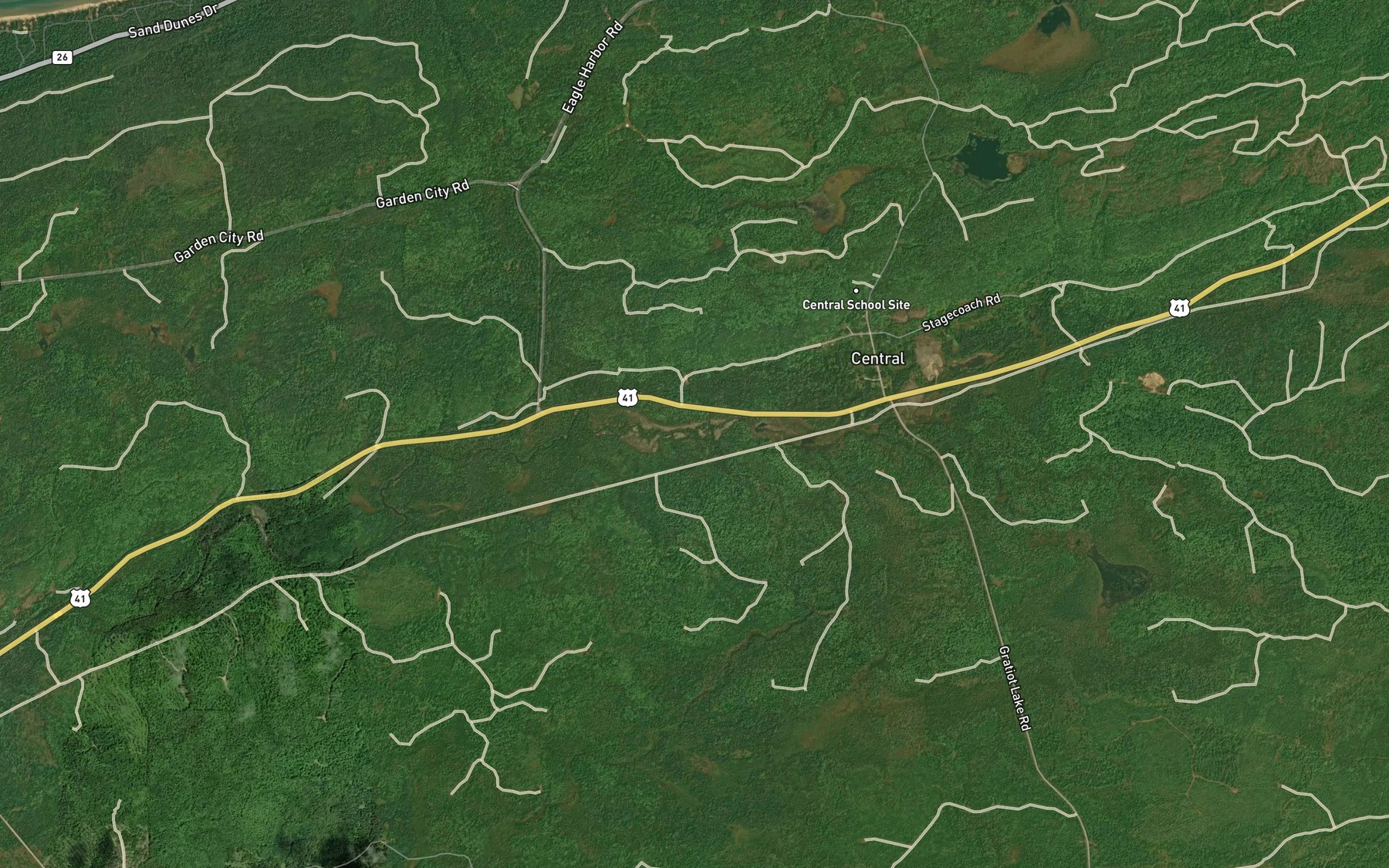 Satellite map of the Buffalo Creek