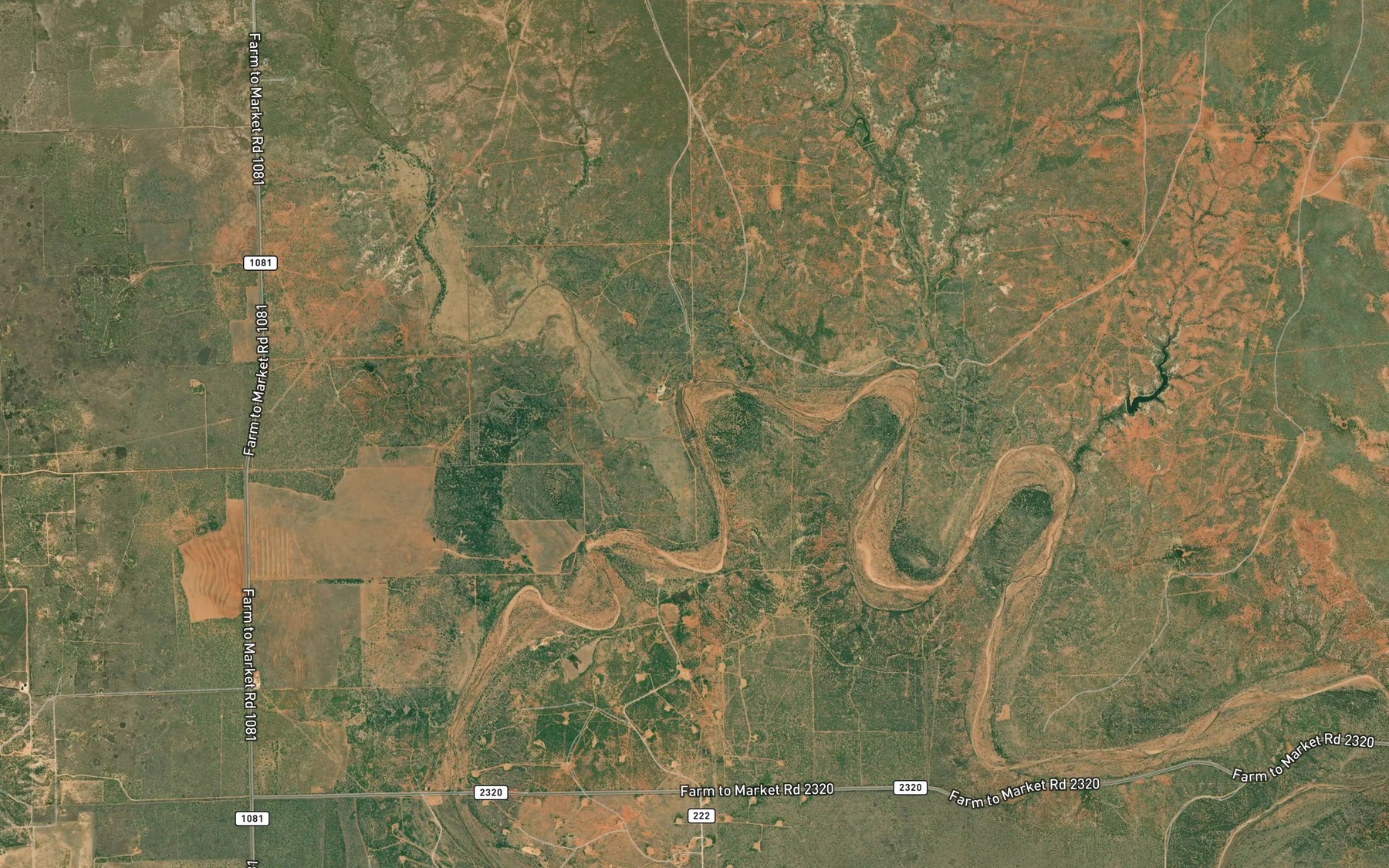 Satellite map of the Red Mud Creek