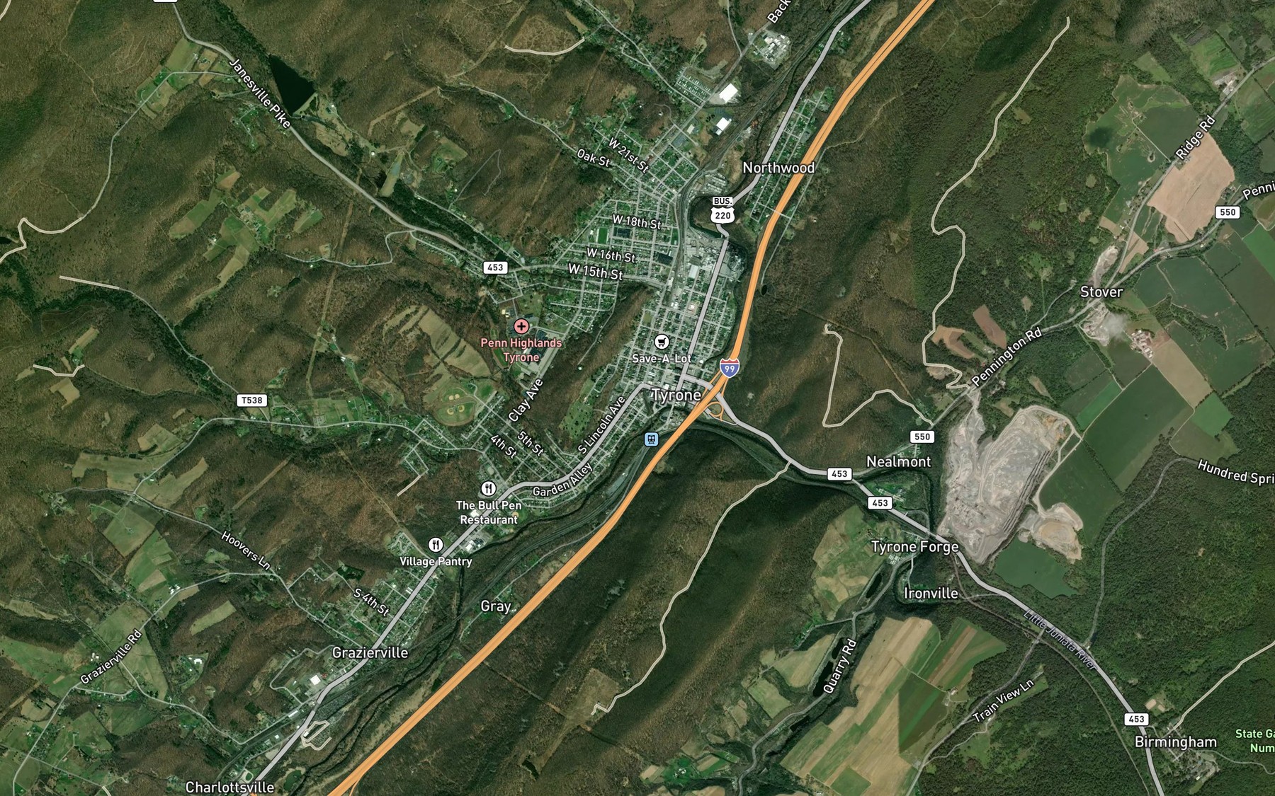Satellite map of the Big Spring