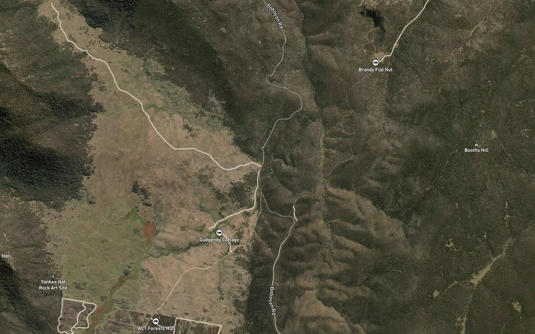 Satellite map of the Rendezvous Creek