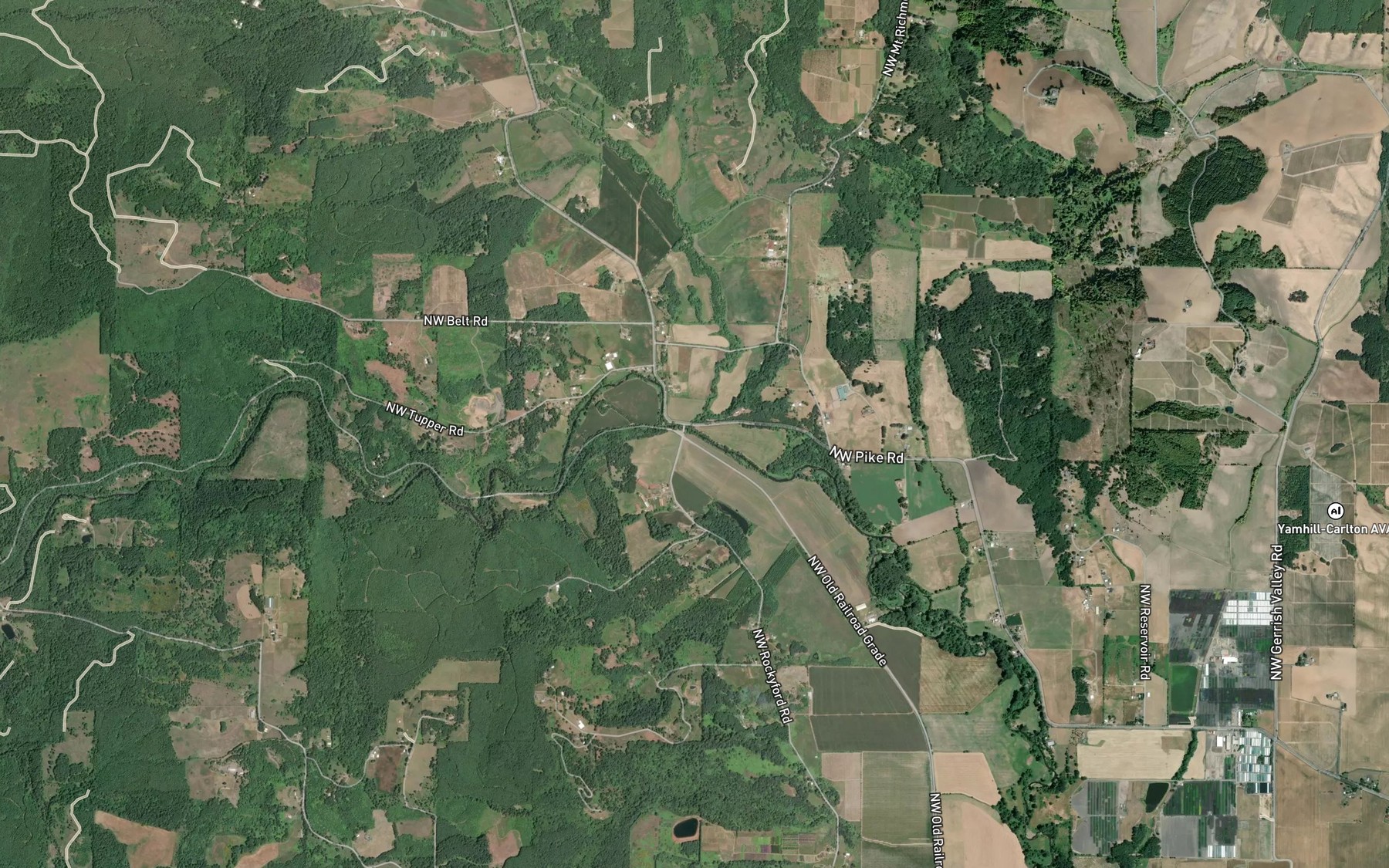 Satellite map of the Turner Creek