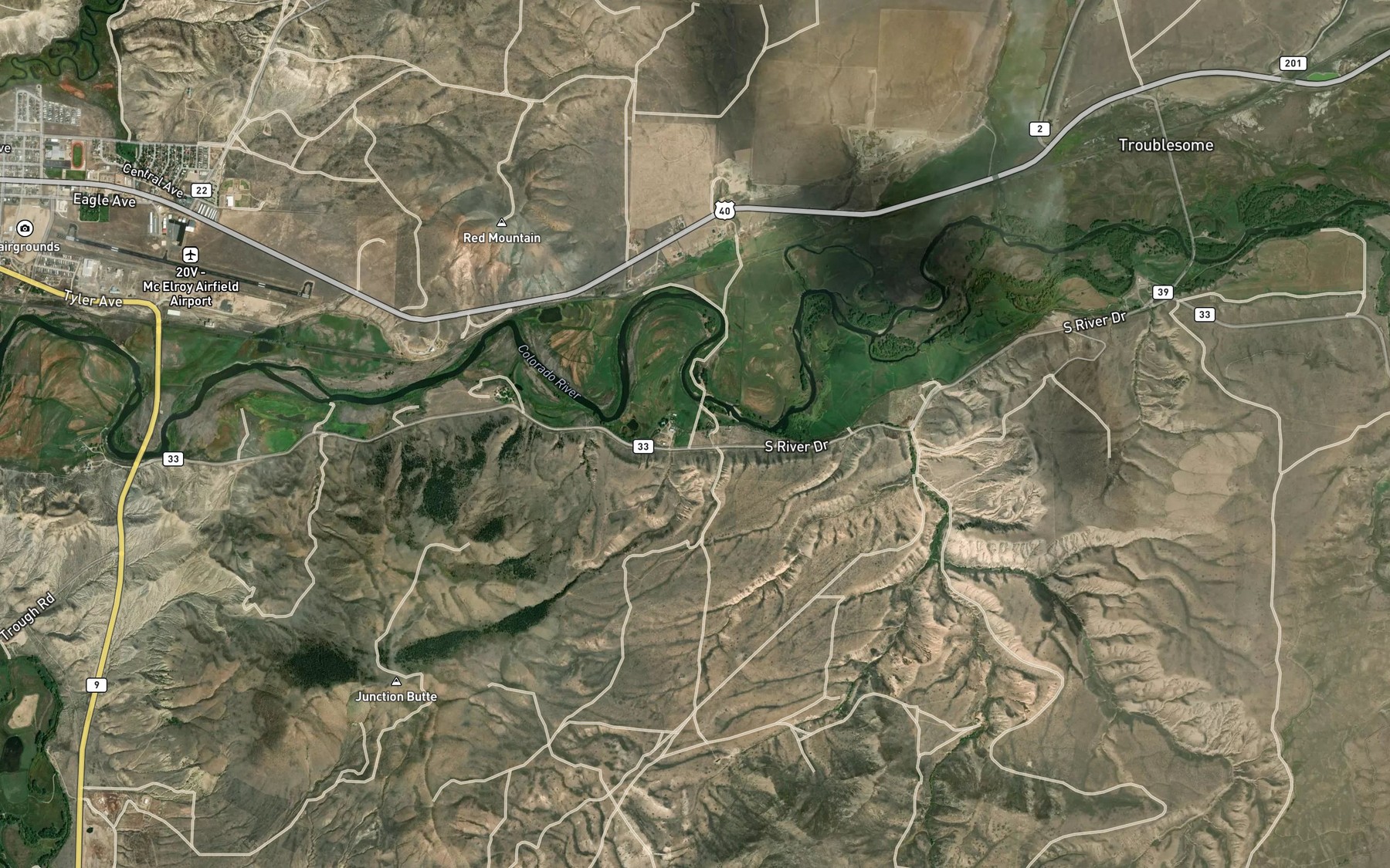 Satellite map of the Barger Ditch