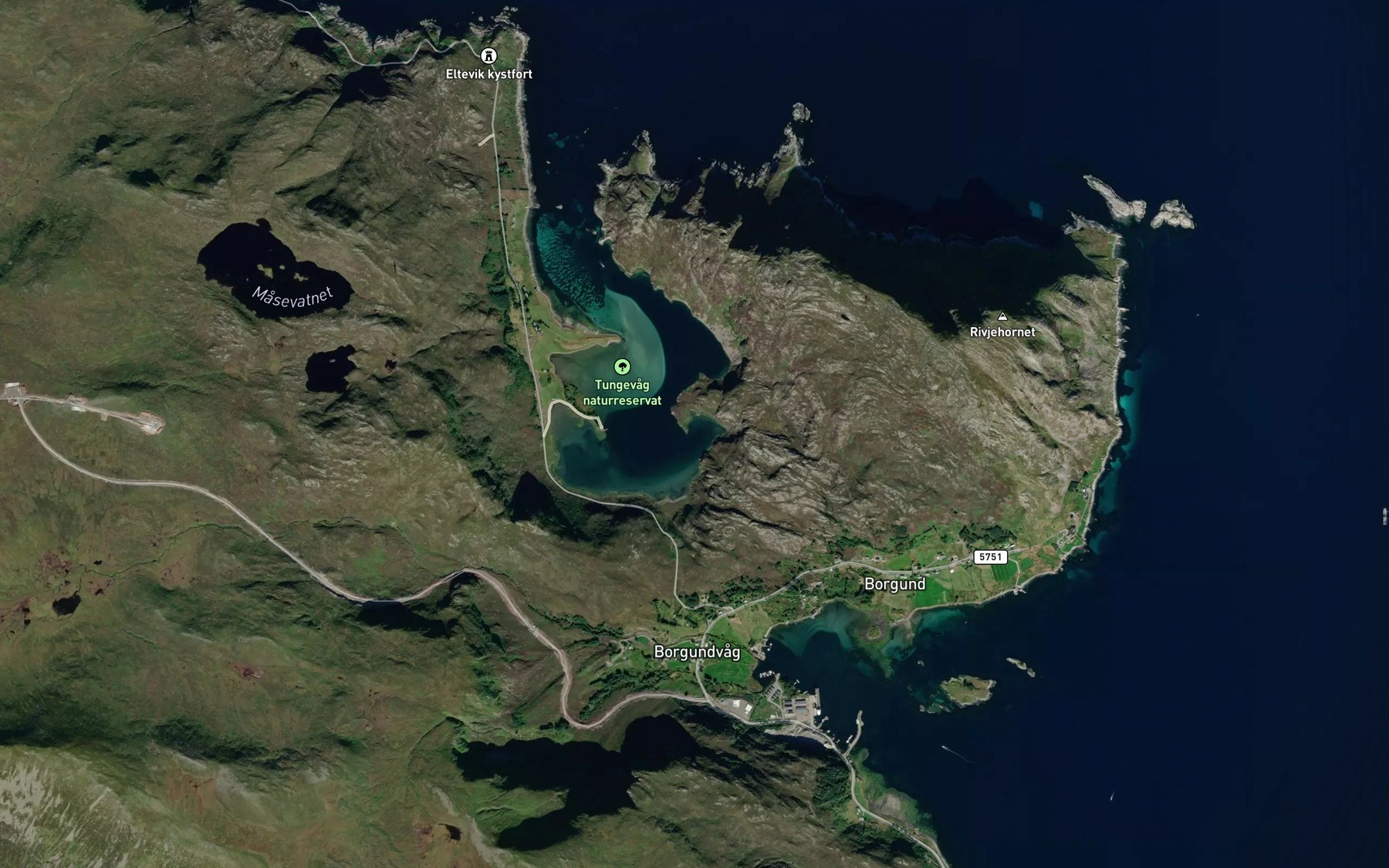 Satellite map of the Kjokkenvika