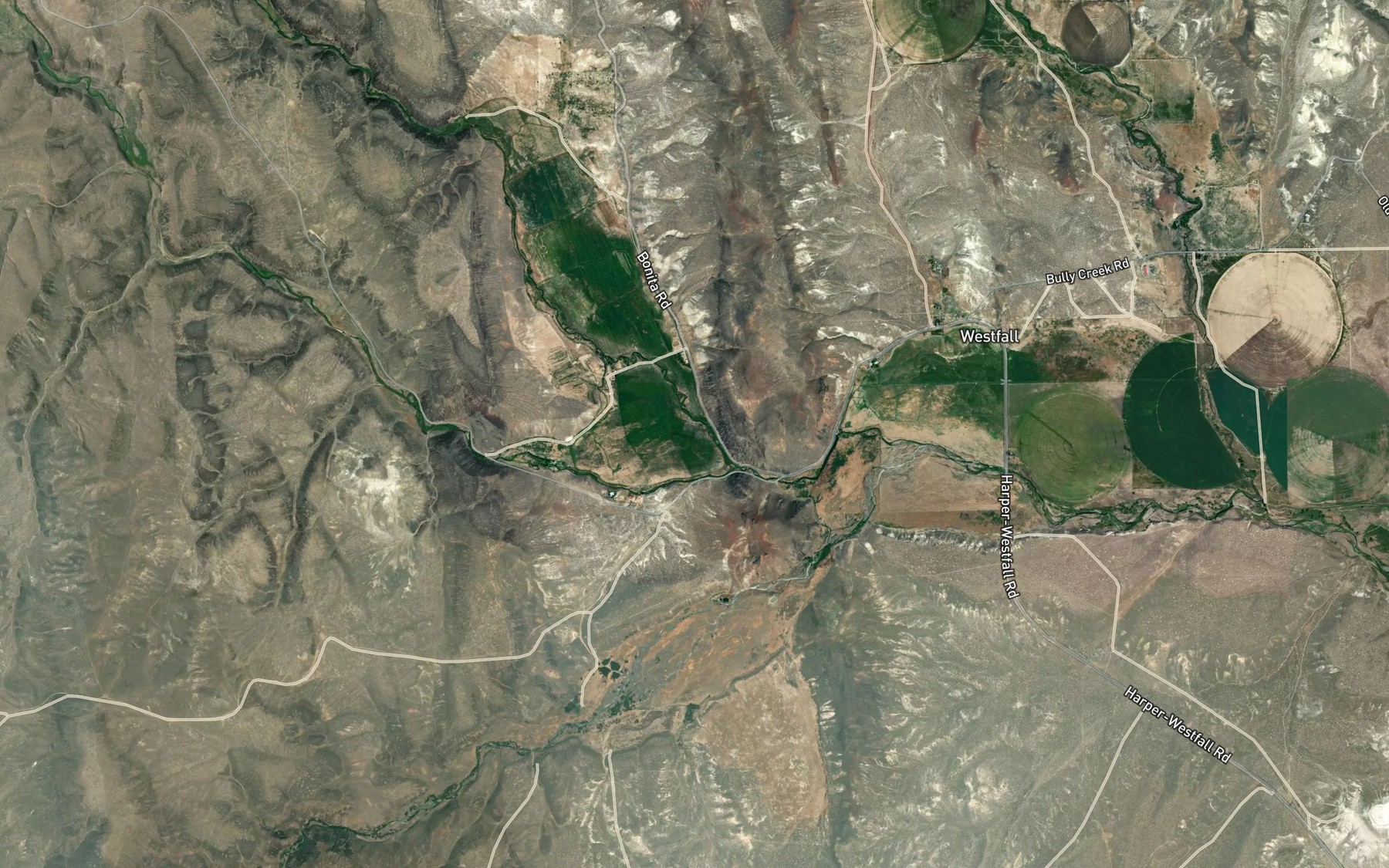 Satellite map of the Indian Creek