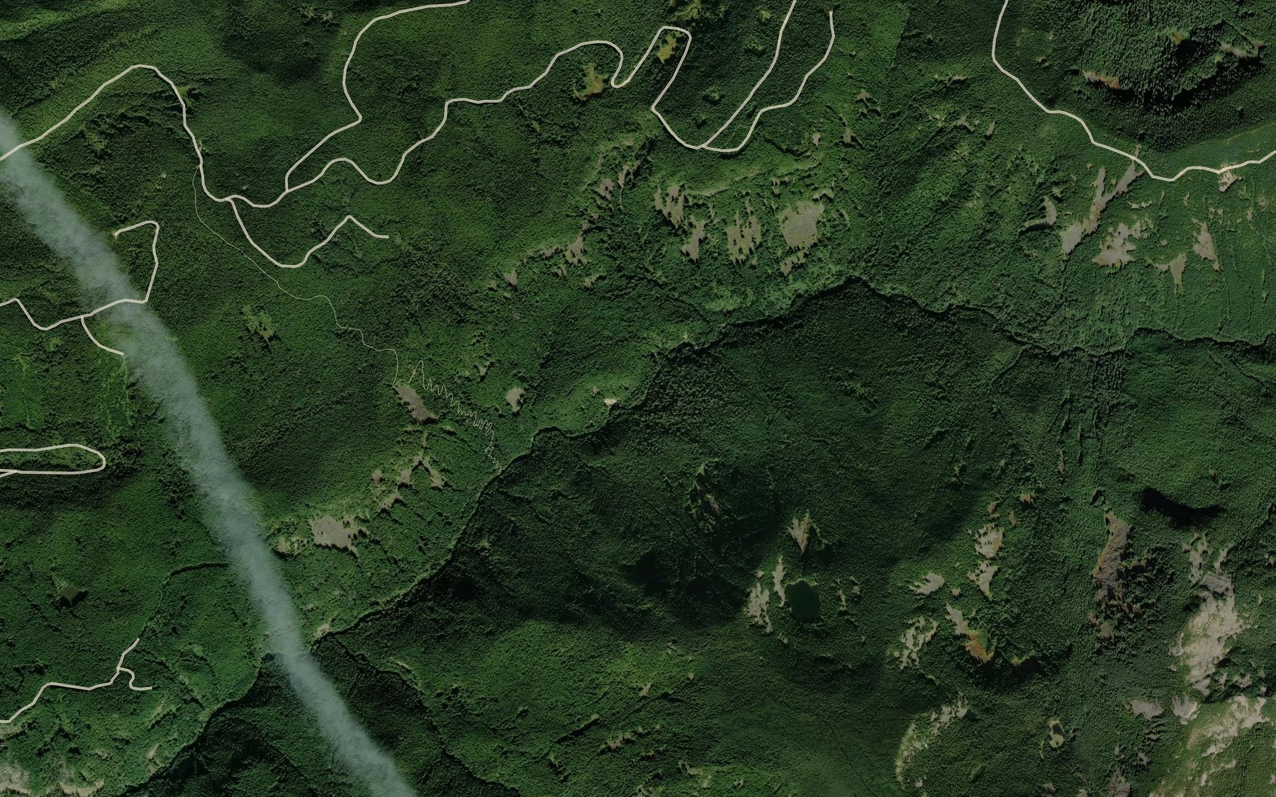 Satellite map of the Shining Creek