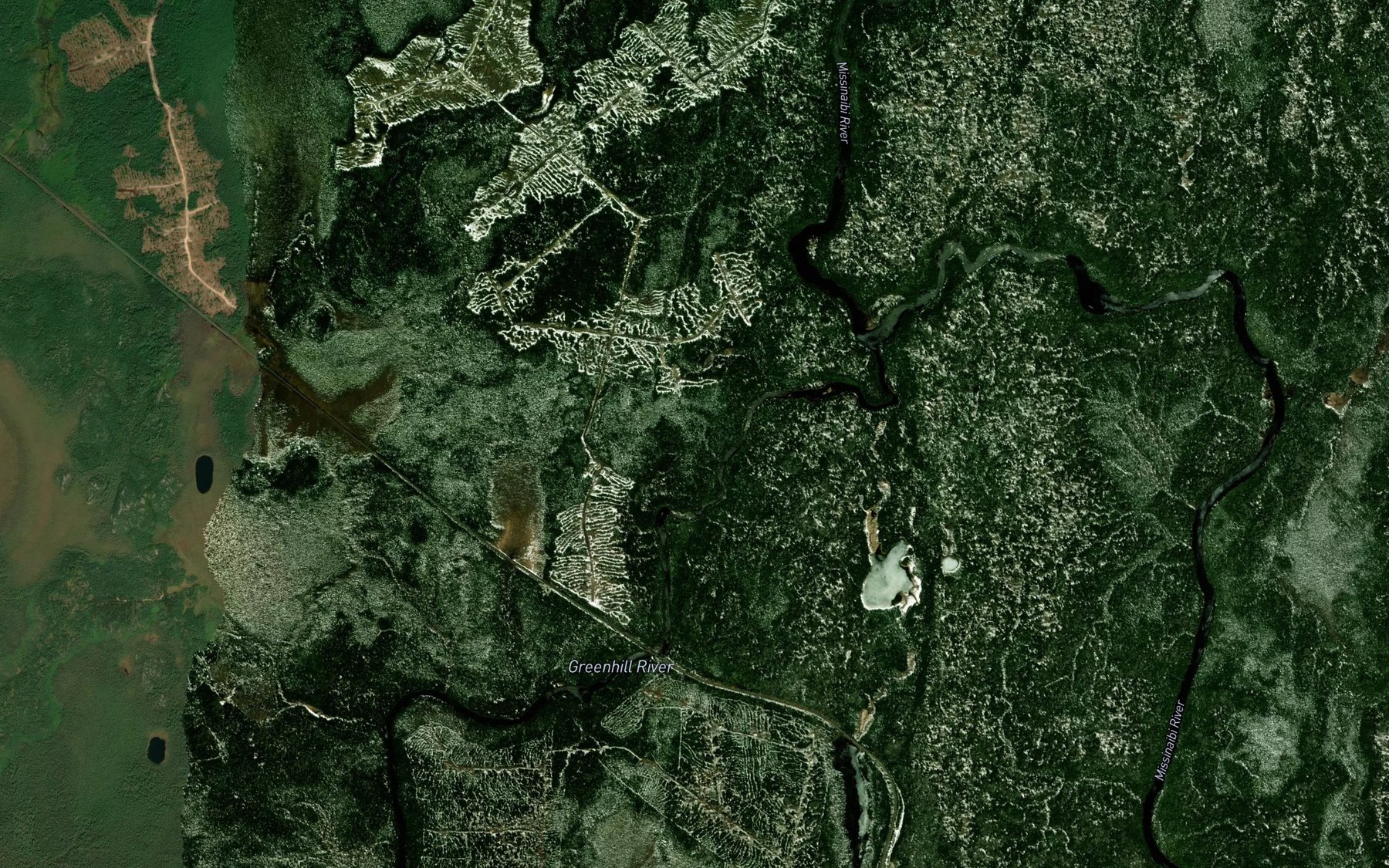 Satellite map of the Trestle Rapids