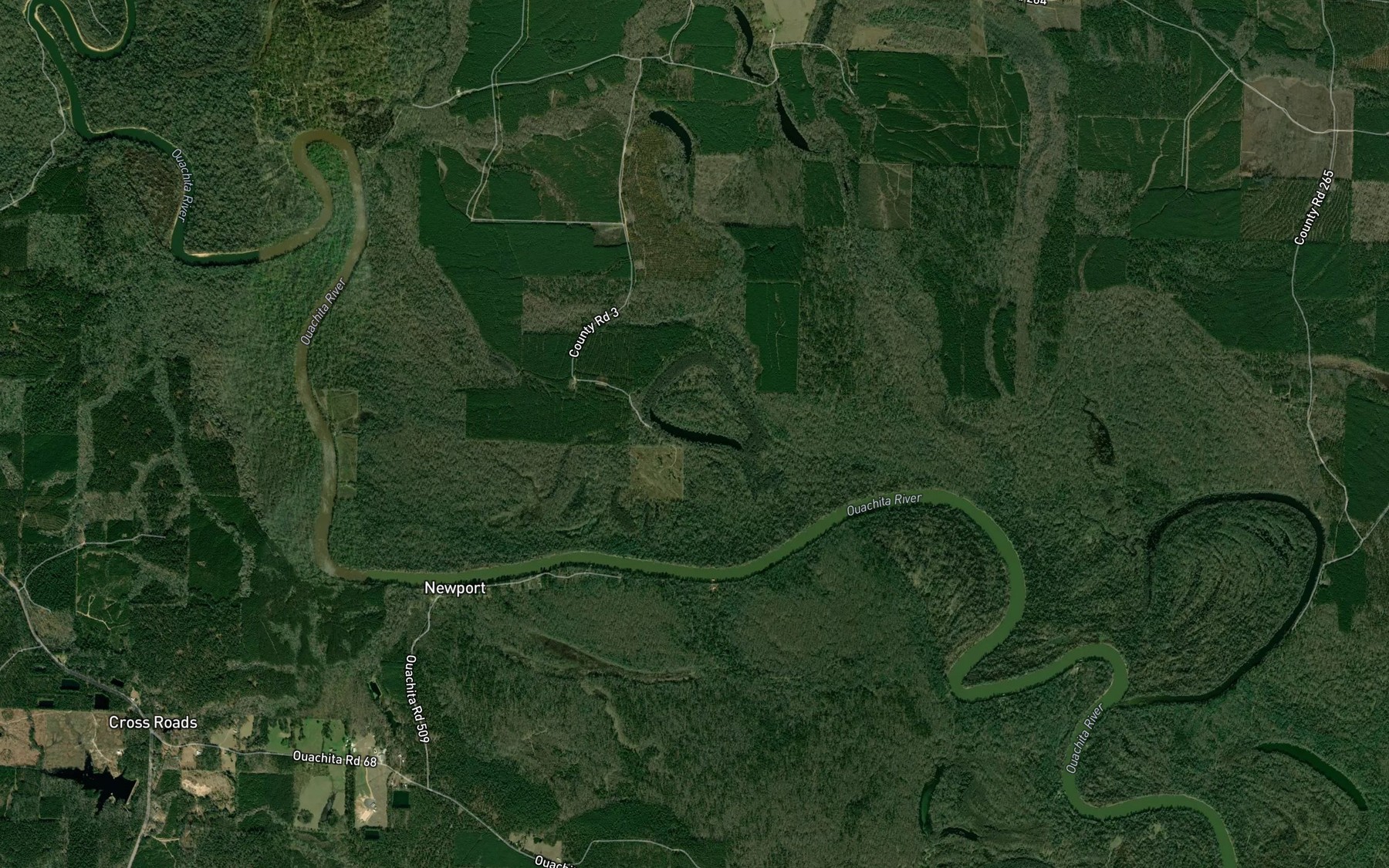 Satellite map of the Spoon Lake