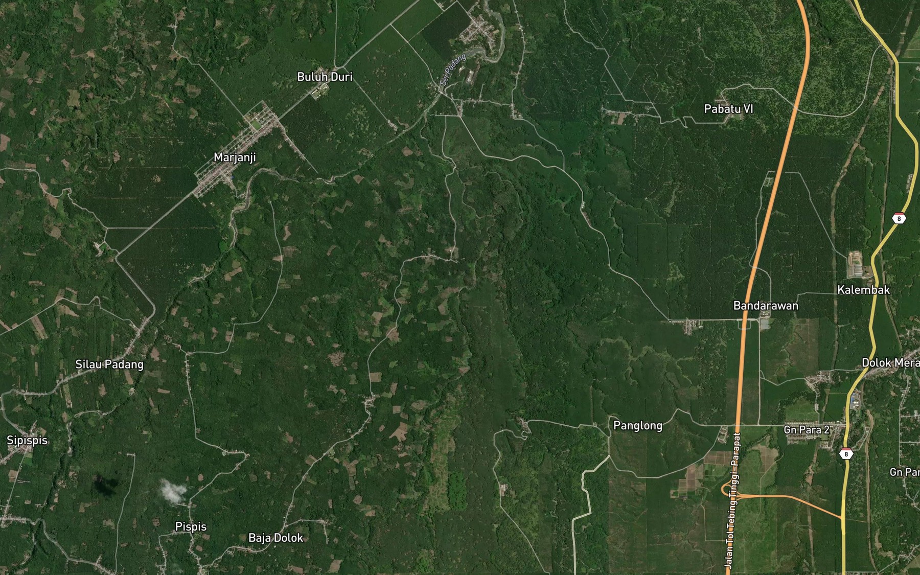 Satellite map of the Bah Gunung