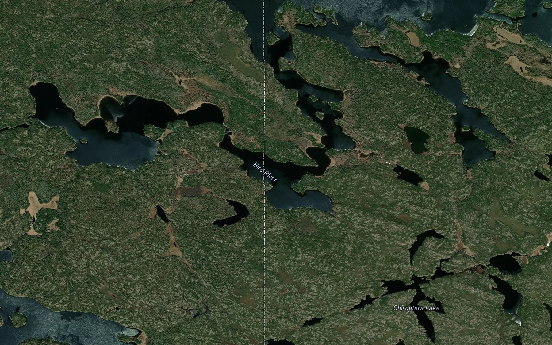 Satellite map of the Bird River