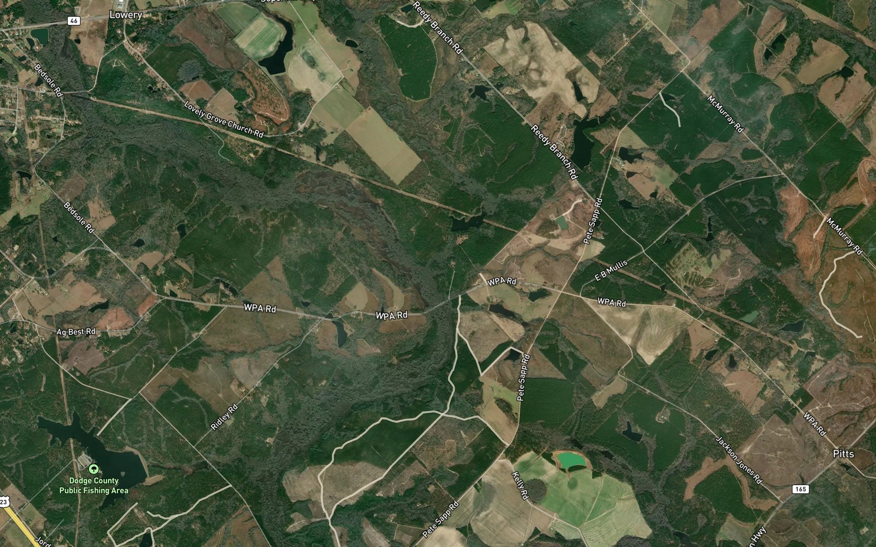 Satellite map of the Little Creek