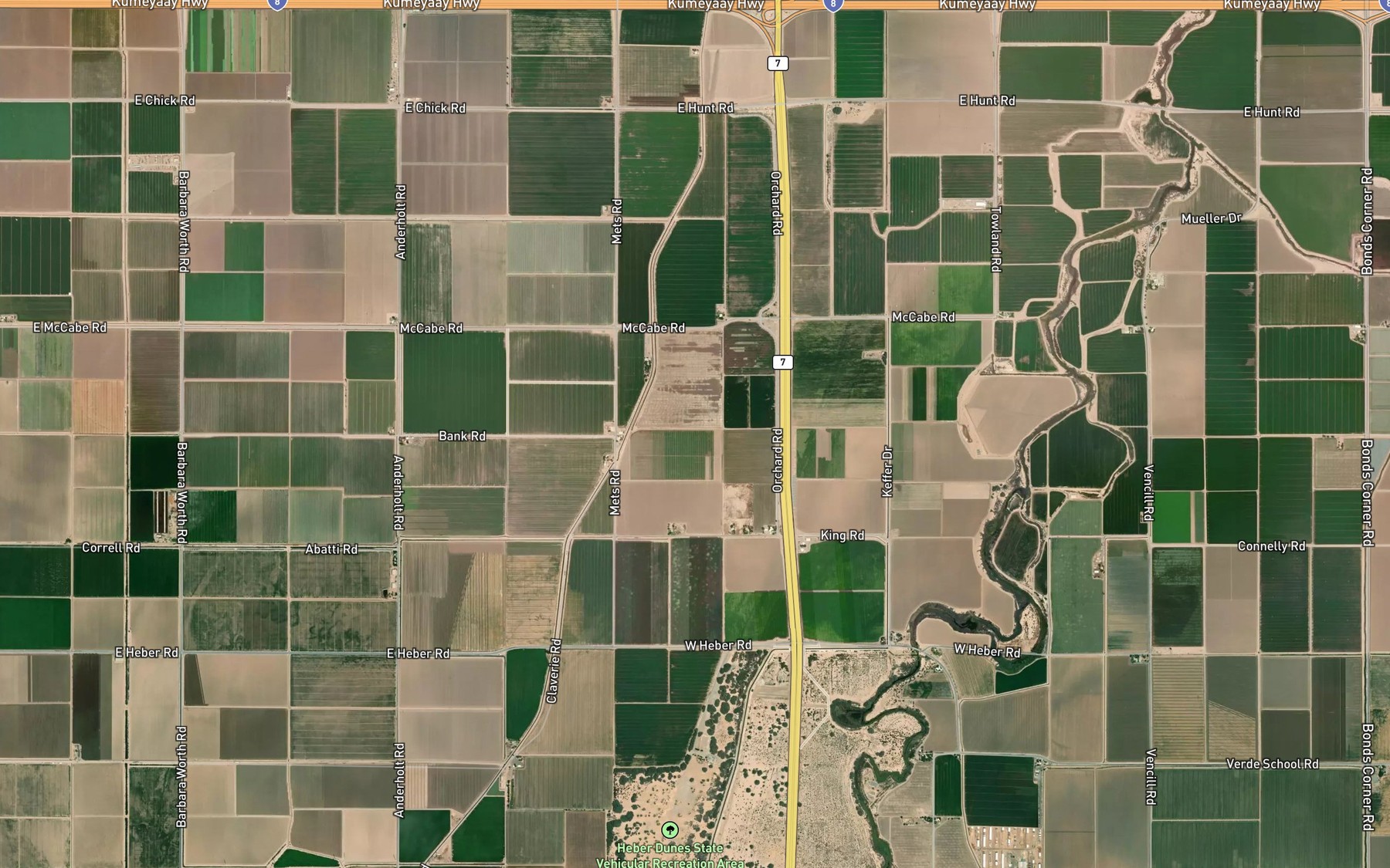 Satellite map of the Schenk Seven Drain