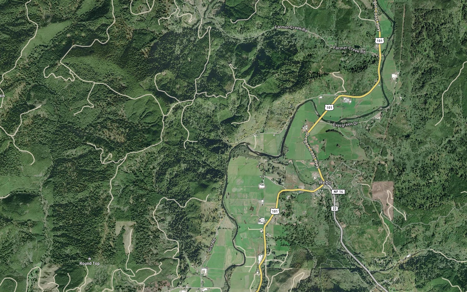 Satellite map of the Deep Creek