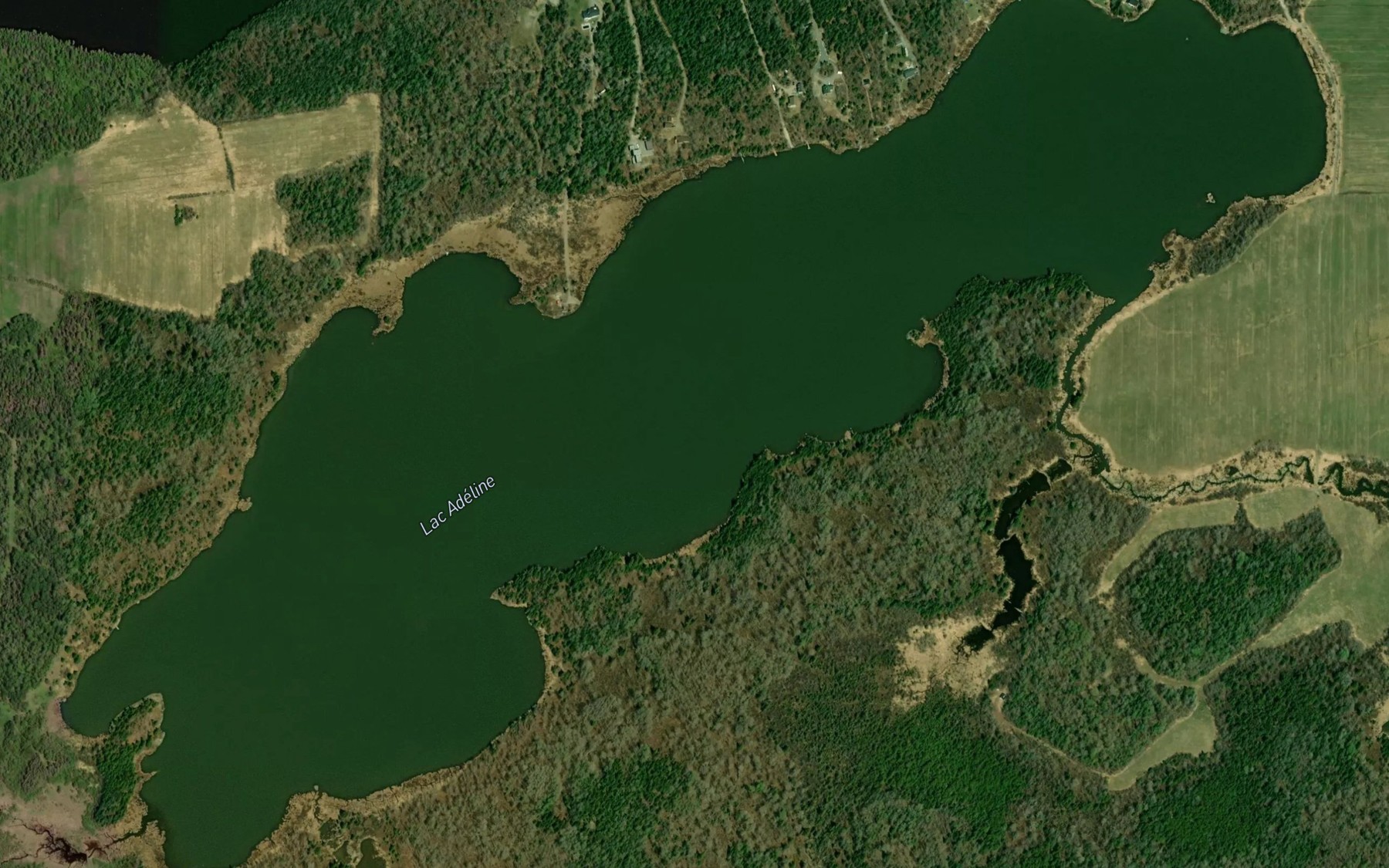 Satellite map of the Lac Adeline
