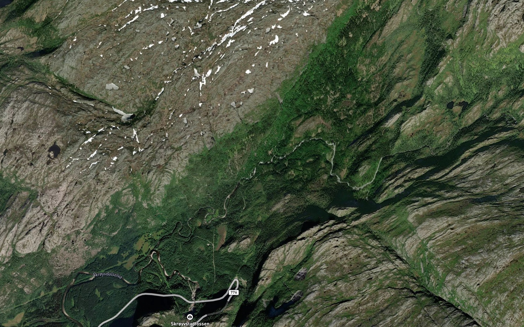 Satellite map of the Skogstufossen