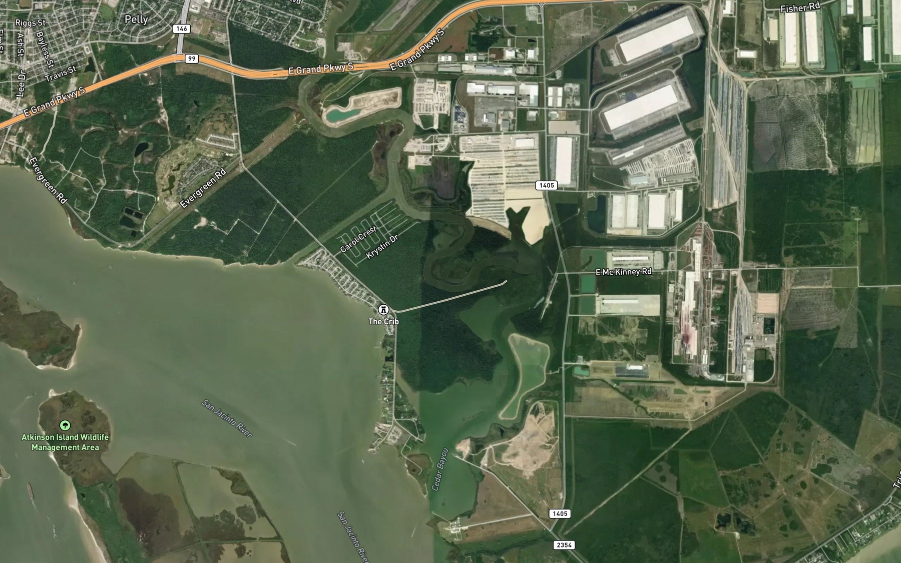Satellite map of the Devils Elbow