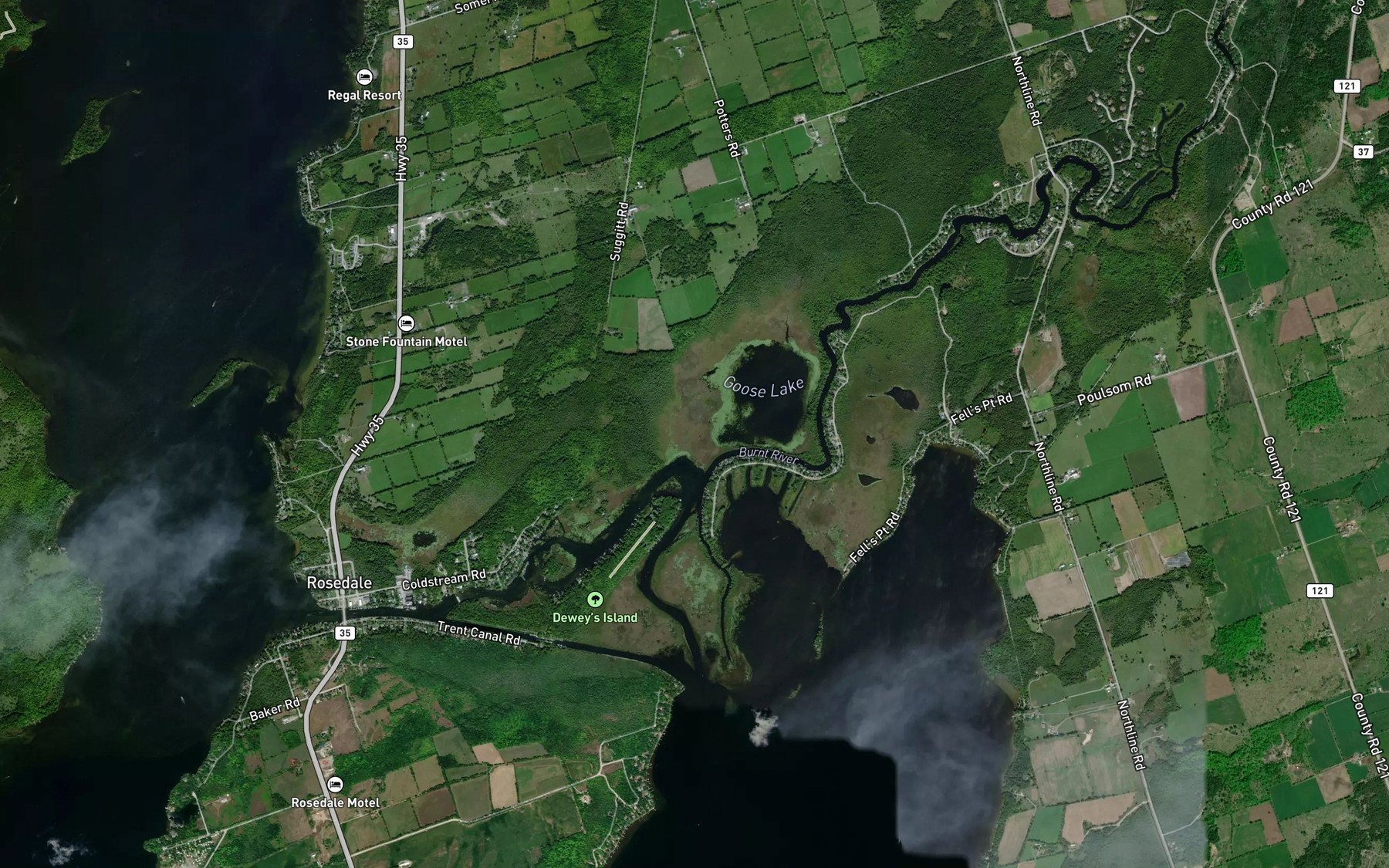 Satellite map of the Cranberry Bay
