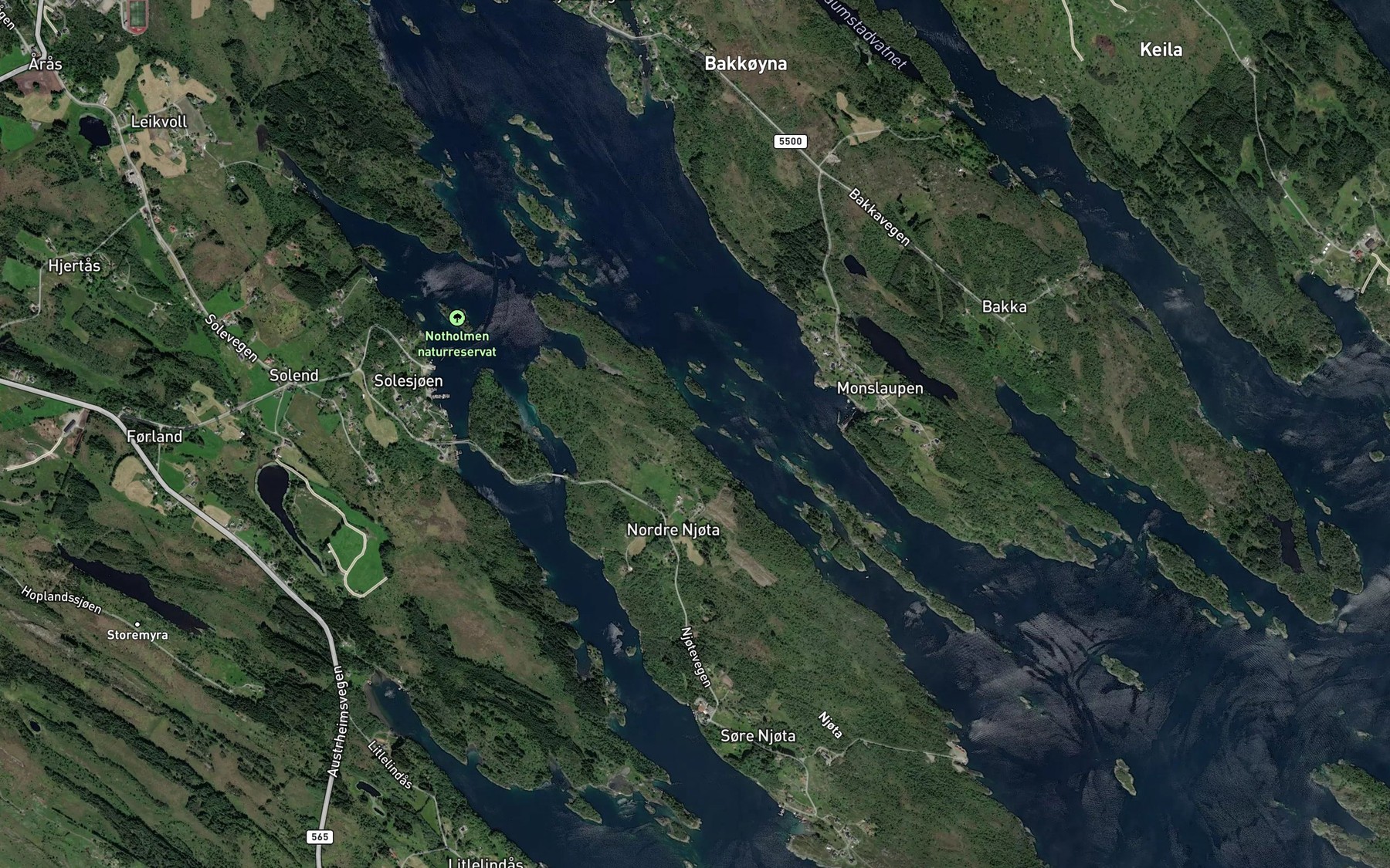 Satellite map of the Ilnesvika