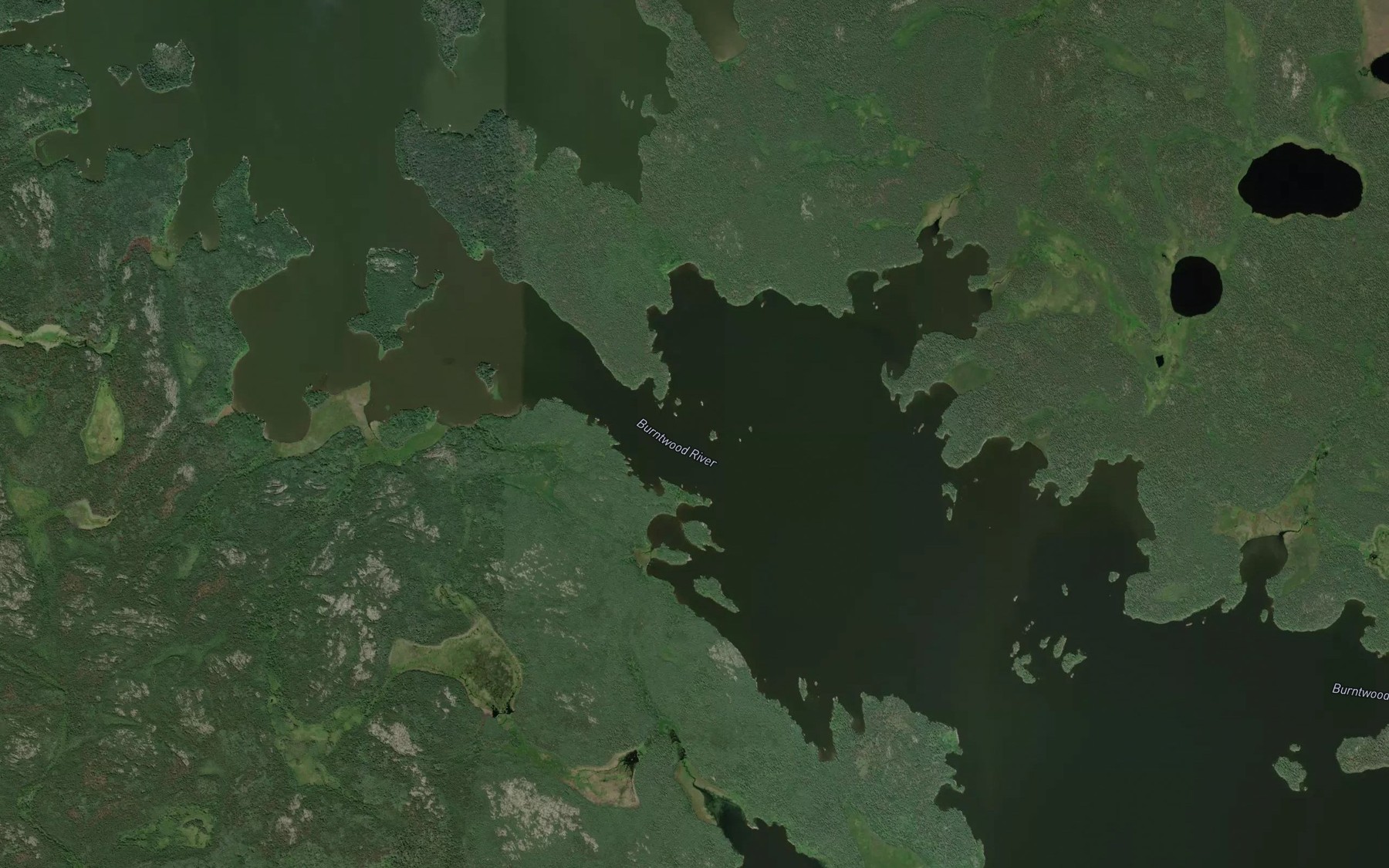 Satellite map of the Burntwood Lake