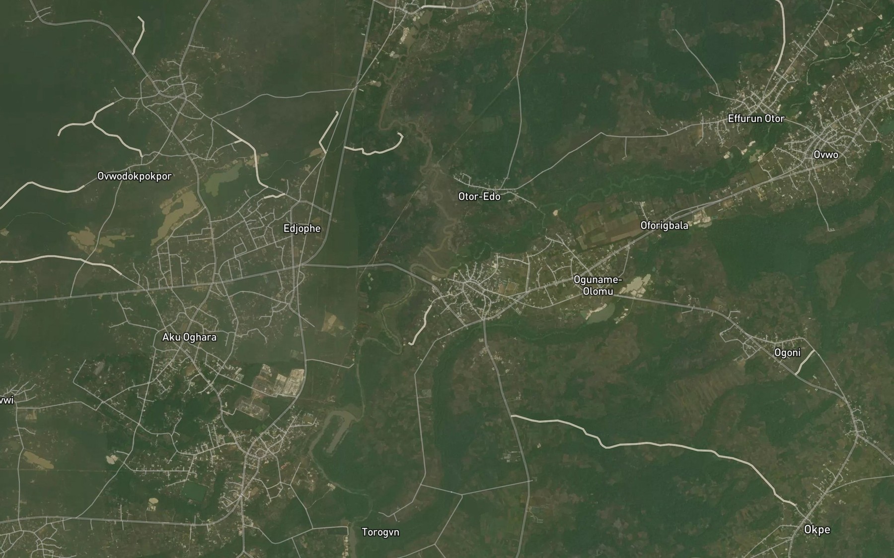 Satellite map of the Obanegbe Stream