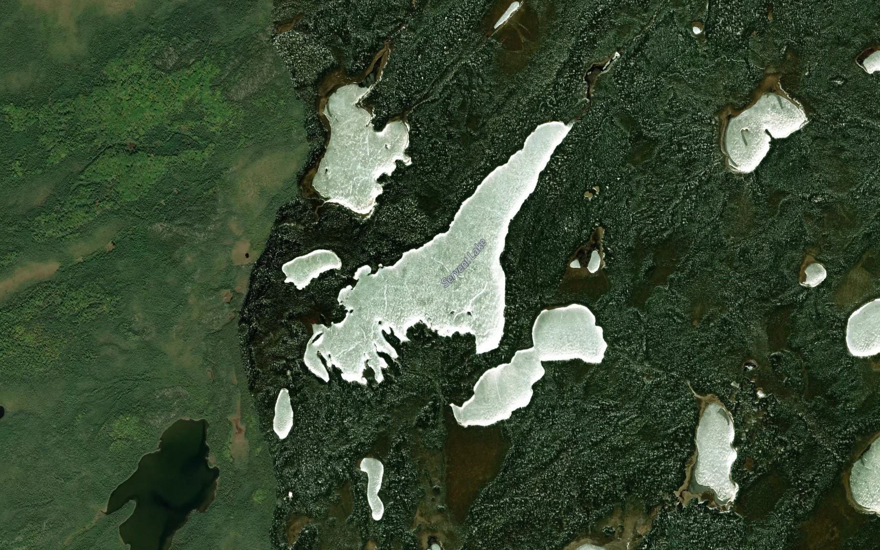 Satellite map of the Servent Lake