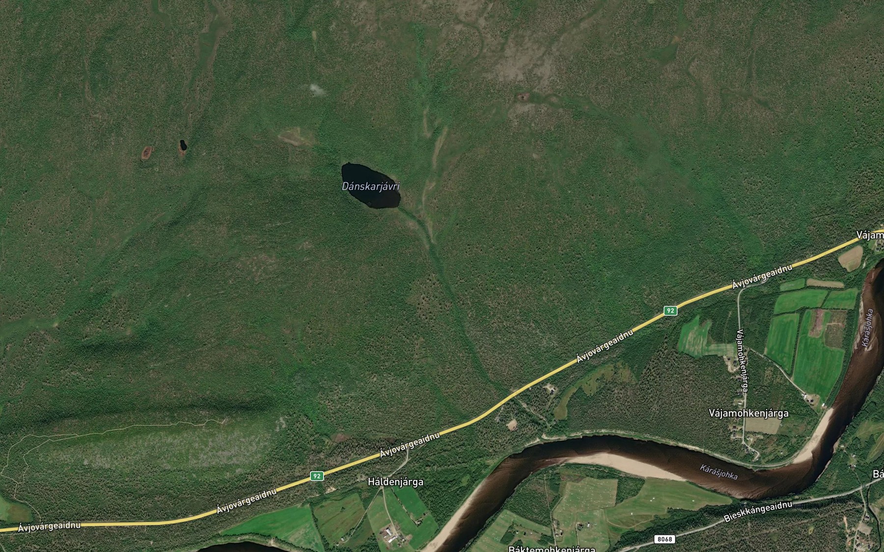 Satellite map of the Danssetgarjohka