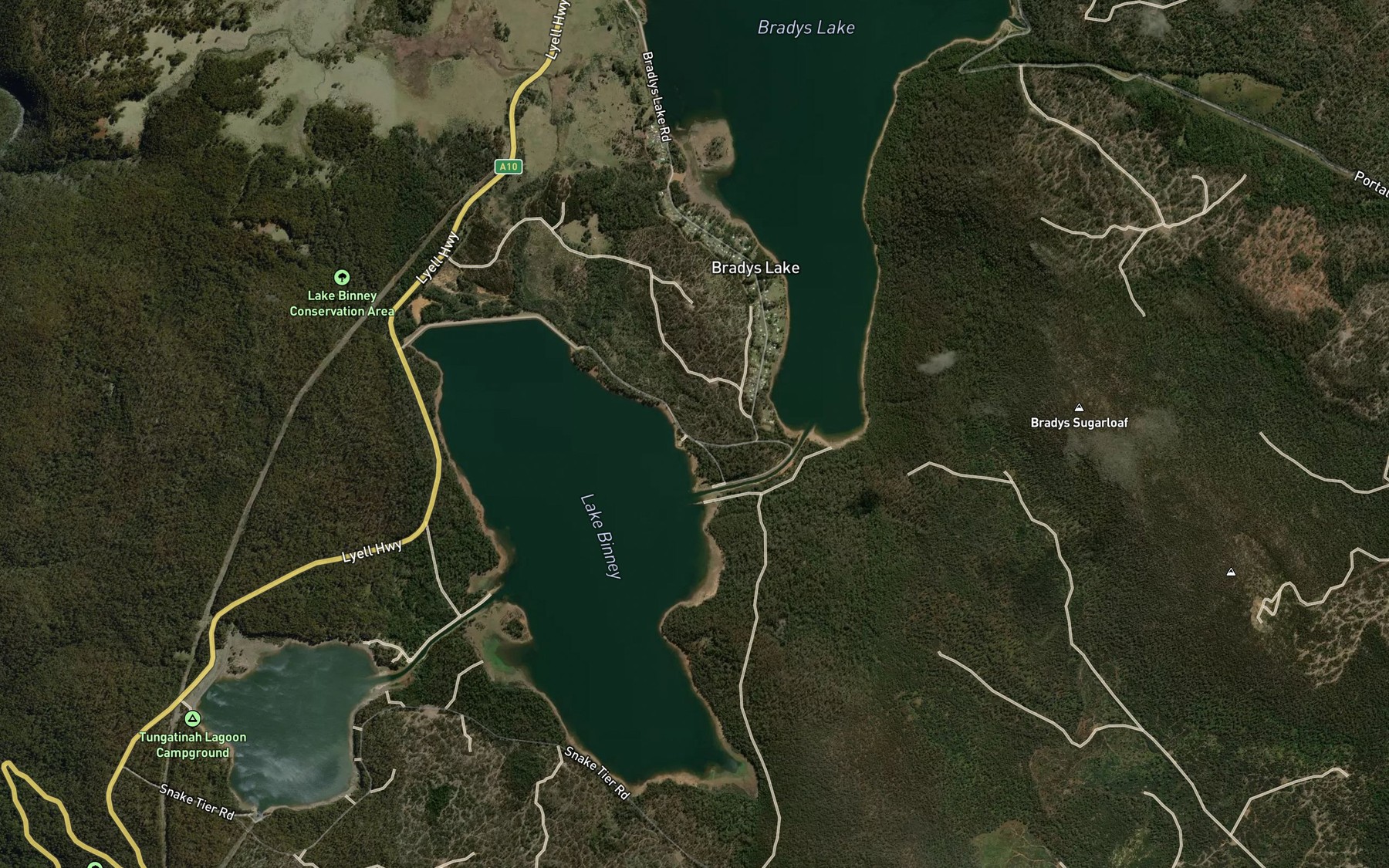 Satellite map of the East Bay