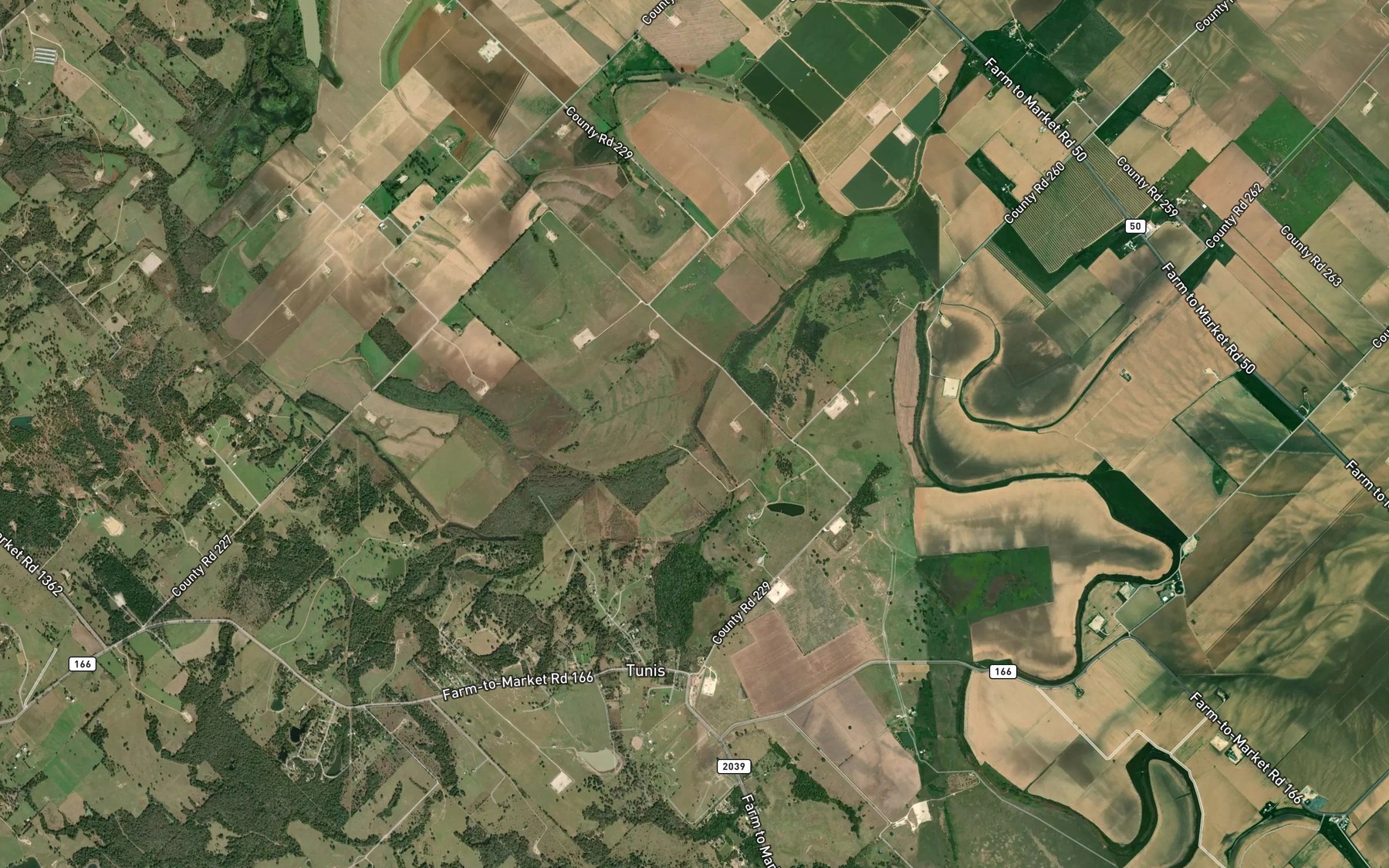 Satellite map of the Reed Creek