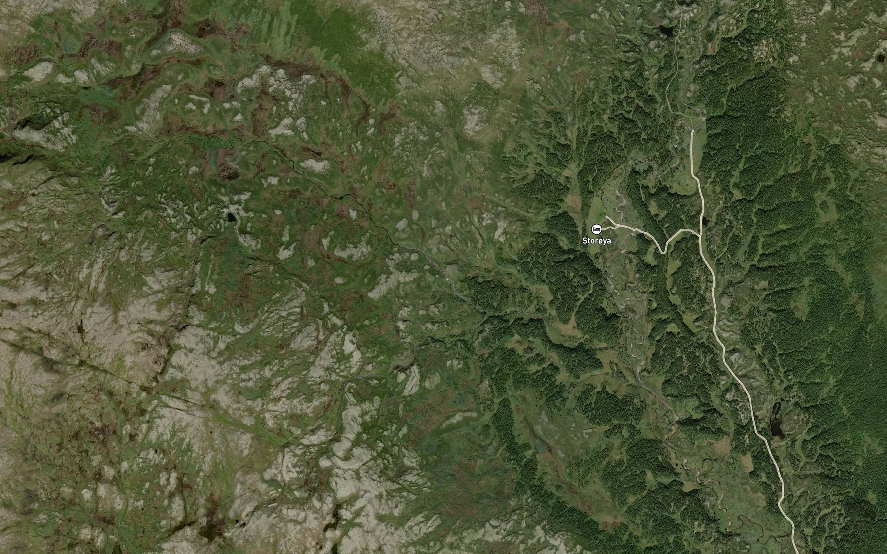 Satellite map of the Ravaldbekken
