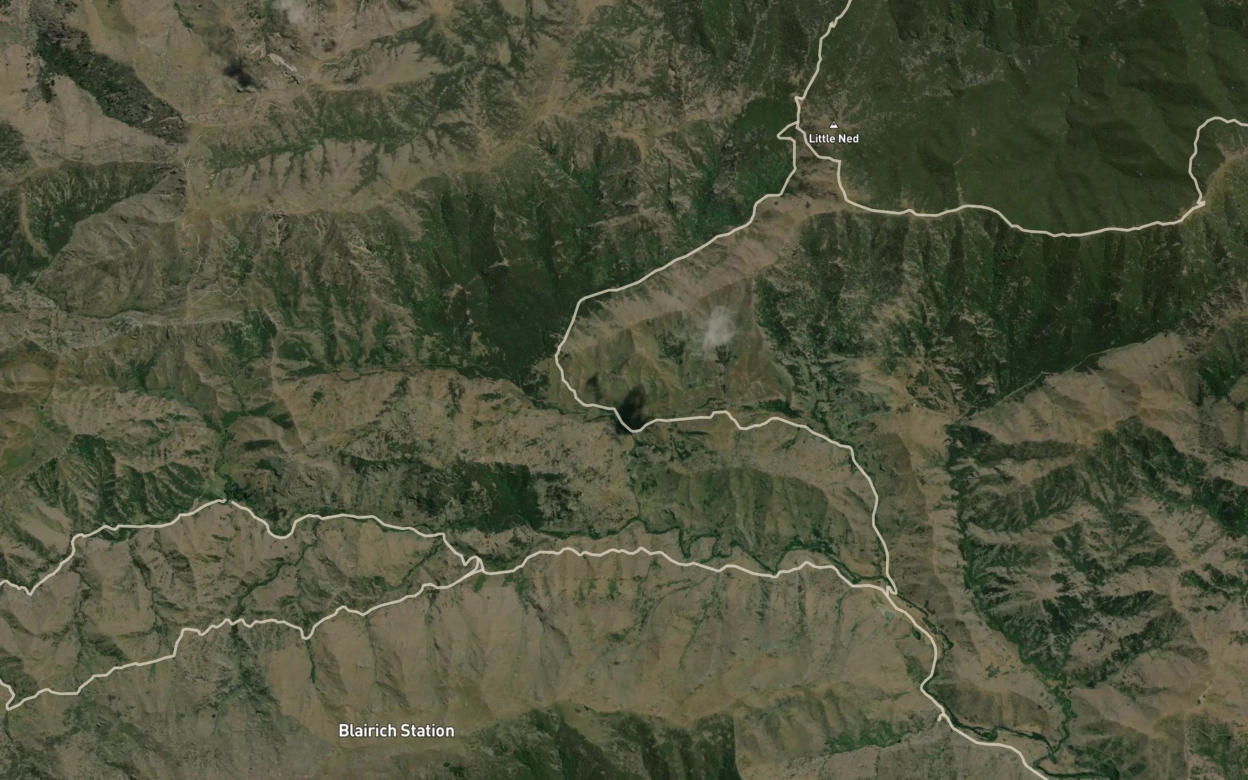 Satellite map of the Blairich River