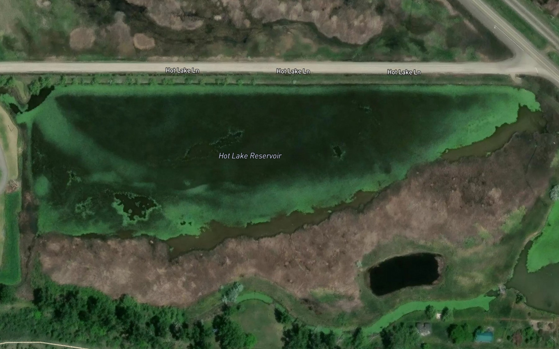 Satellite map of the Hot Lake Reservoir