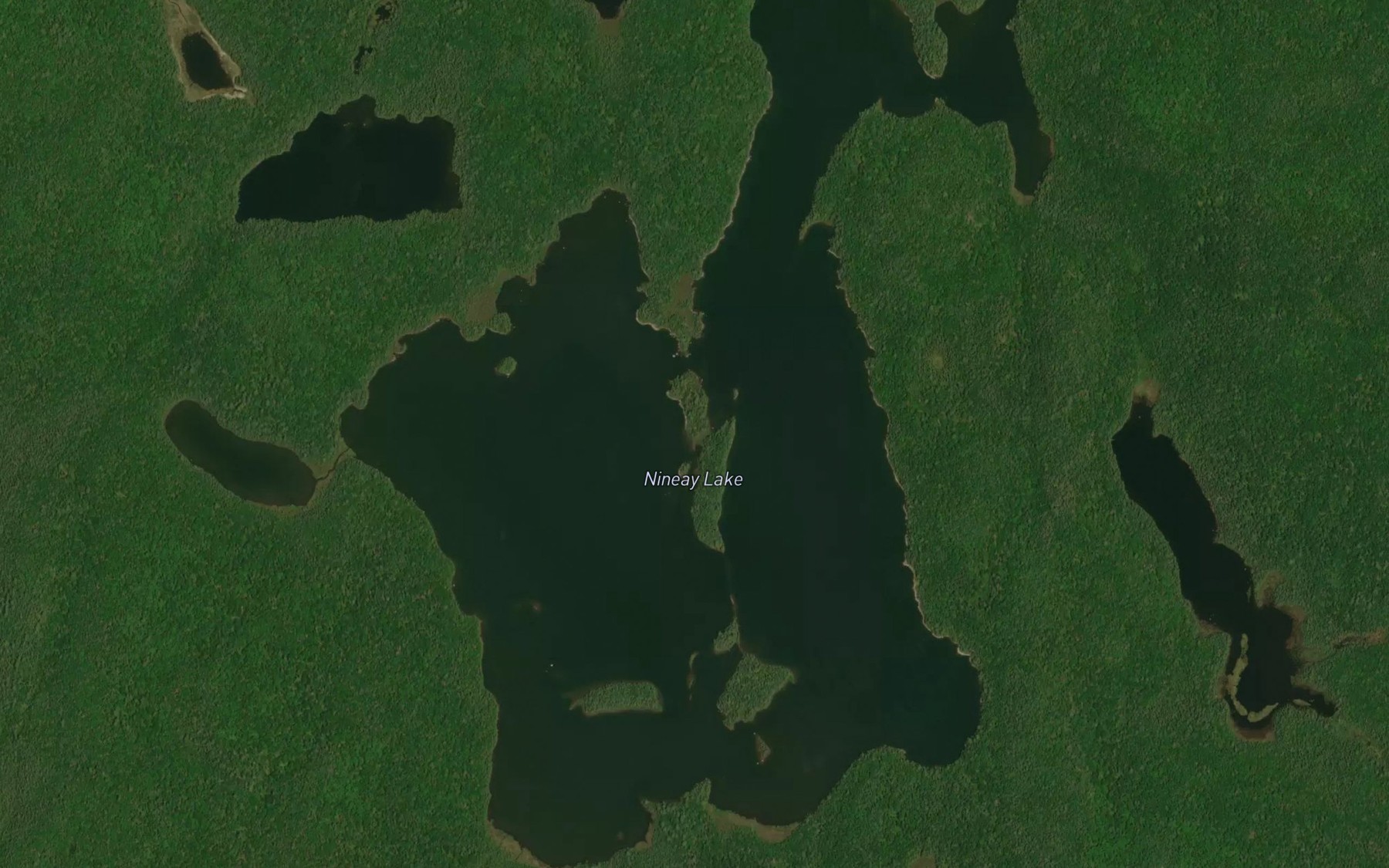 Satellite map of the Nineay Lake