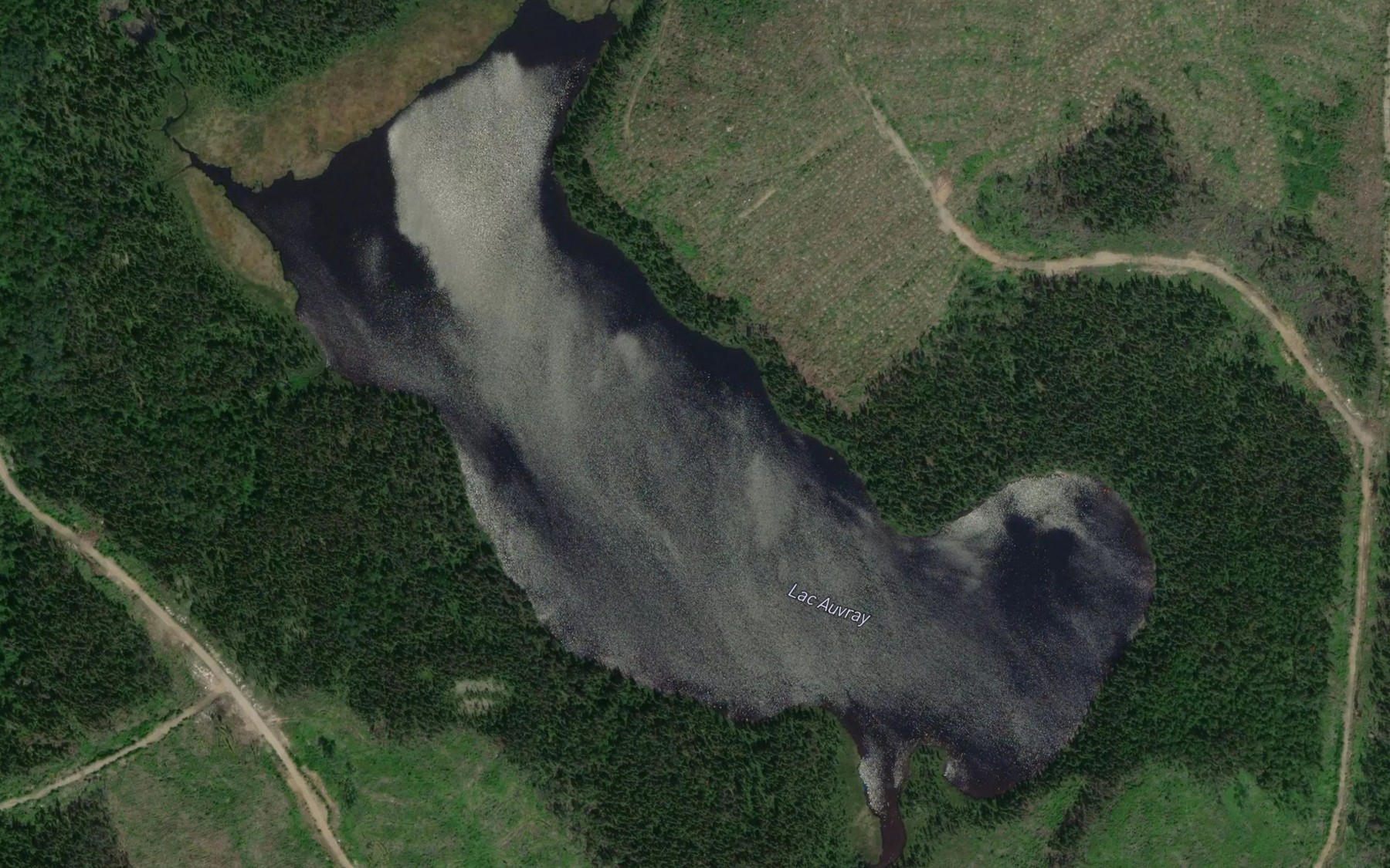 Satellite map of the Lac Auvray