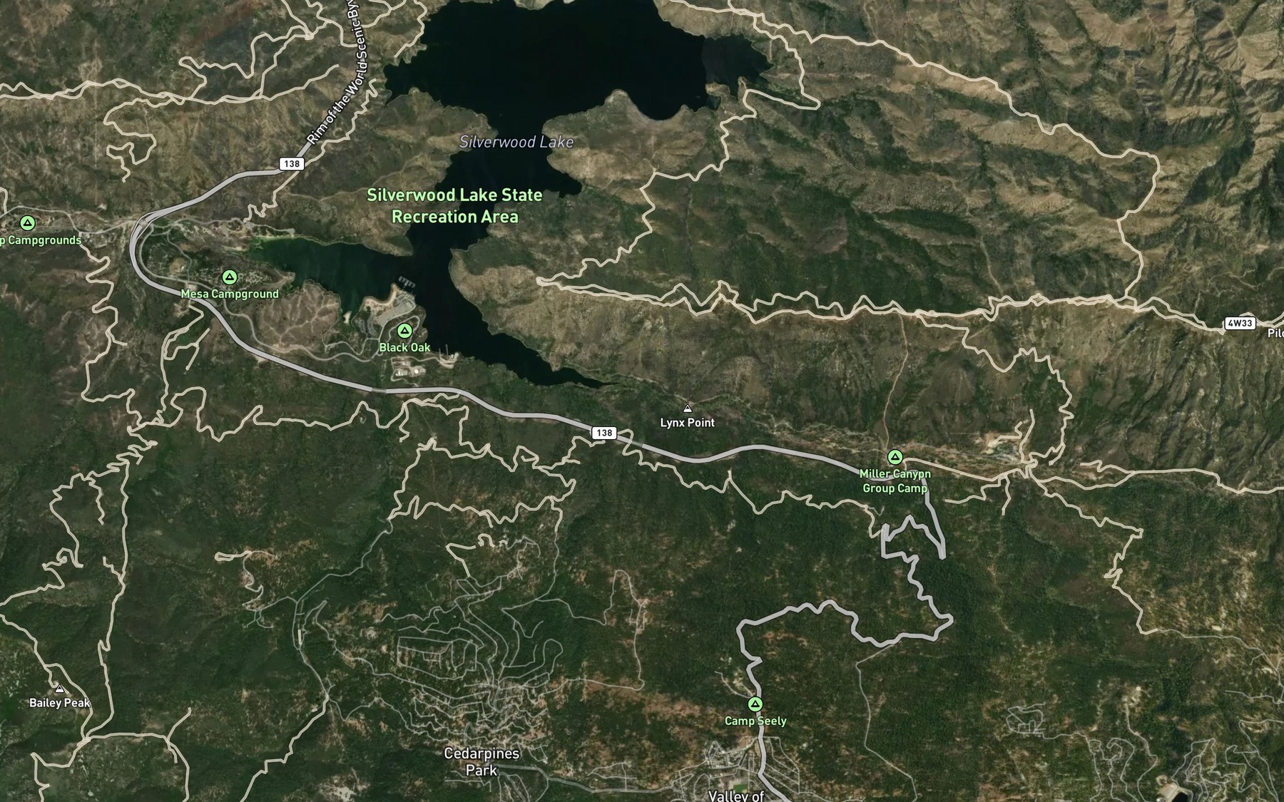 Satellite map of the Burnt Mill Creek