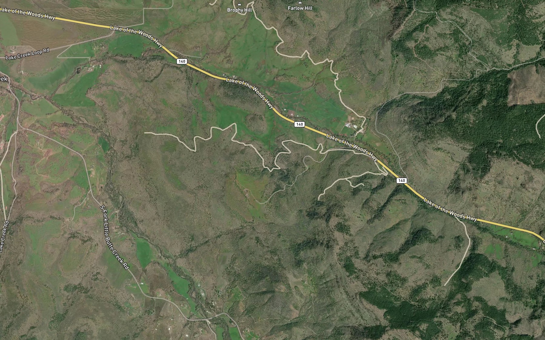 Satellite map of the Hanley South Canal