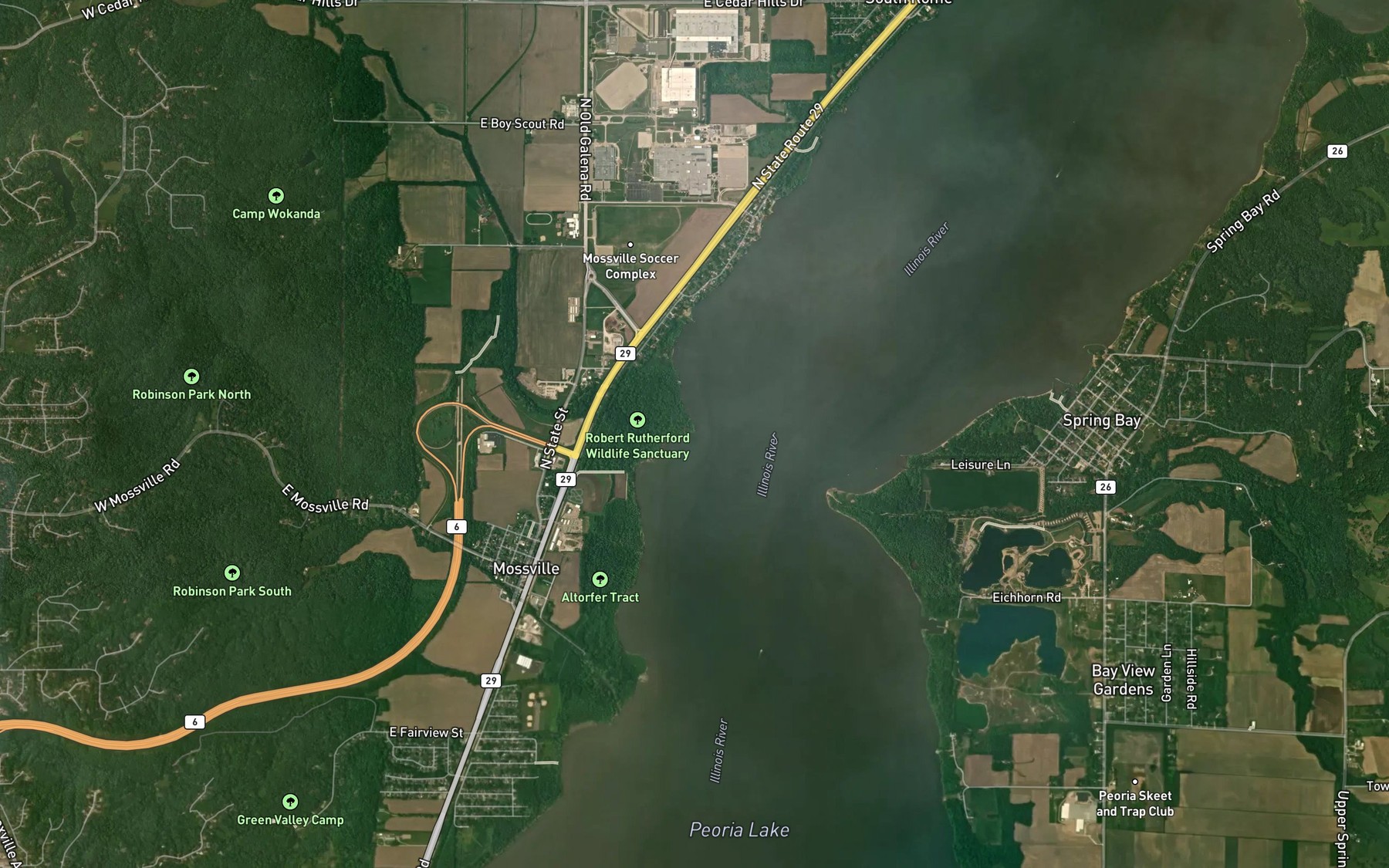 Satellite map of the Dickison Run