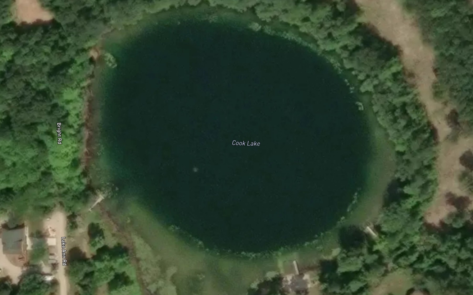 Satellite map of the Cook Lake