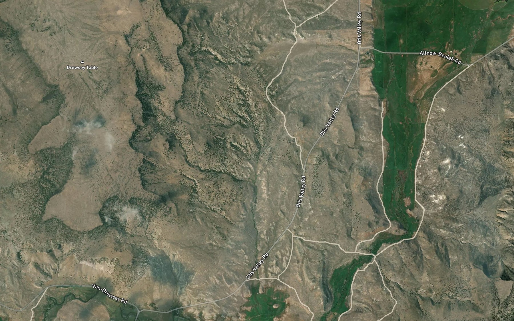 Satellite map of the Riley Reservoir