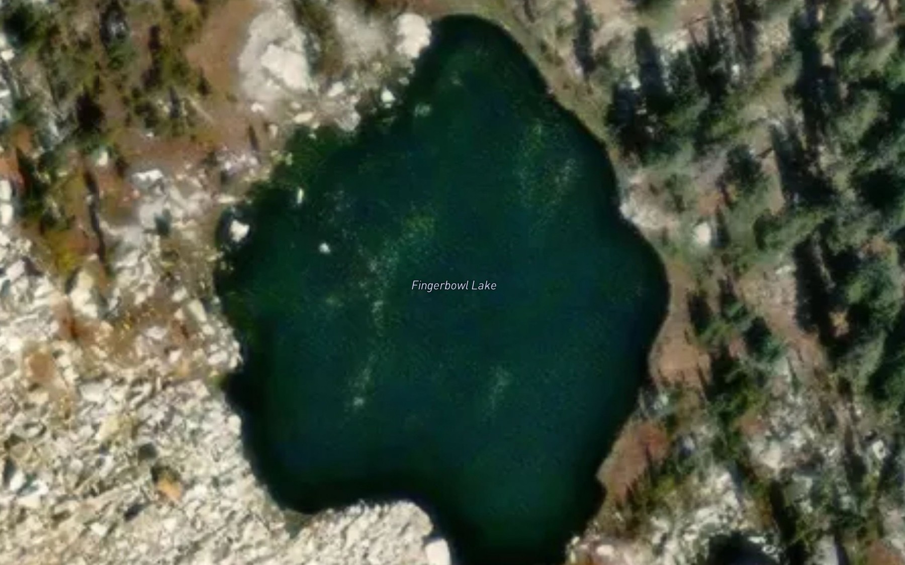 Satellite map of the Fingerbowl Lake