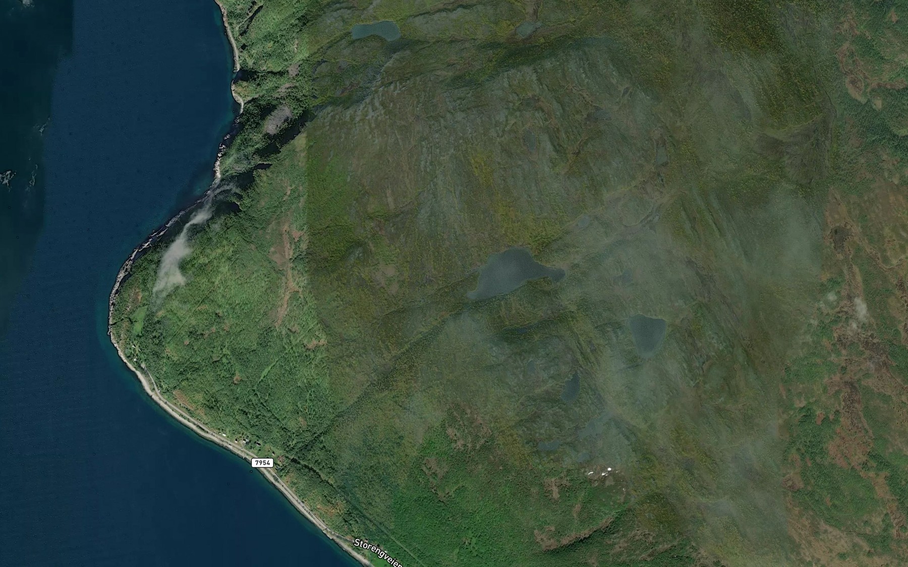 Satellite map of the Storengselva