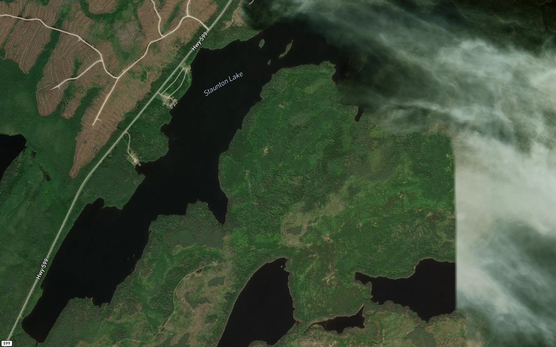 Satellite map of the Staunton Lake
